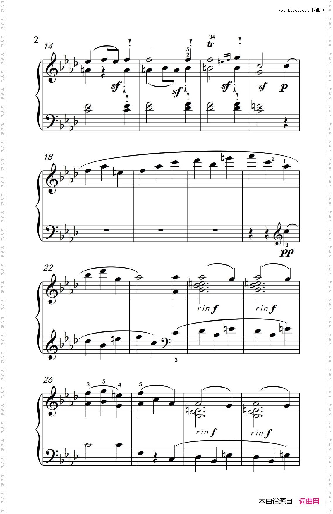 奏鸣曲Opus10Nr.2第二乐章_贝多芬奏鸣曲集 2