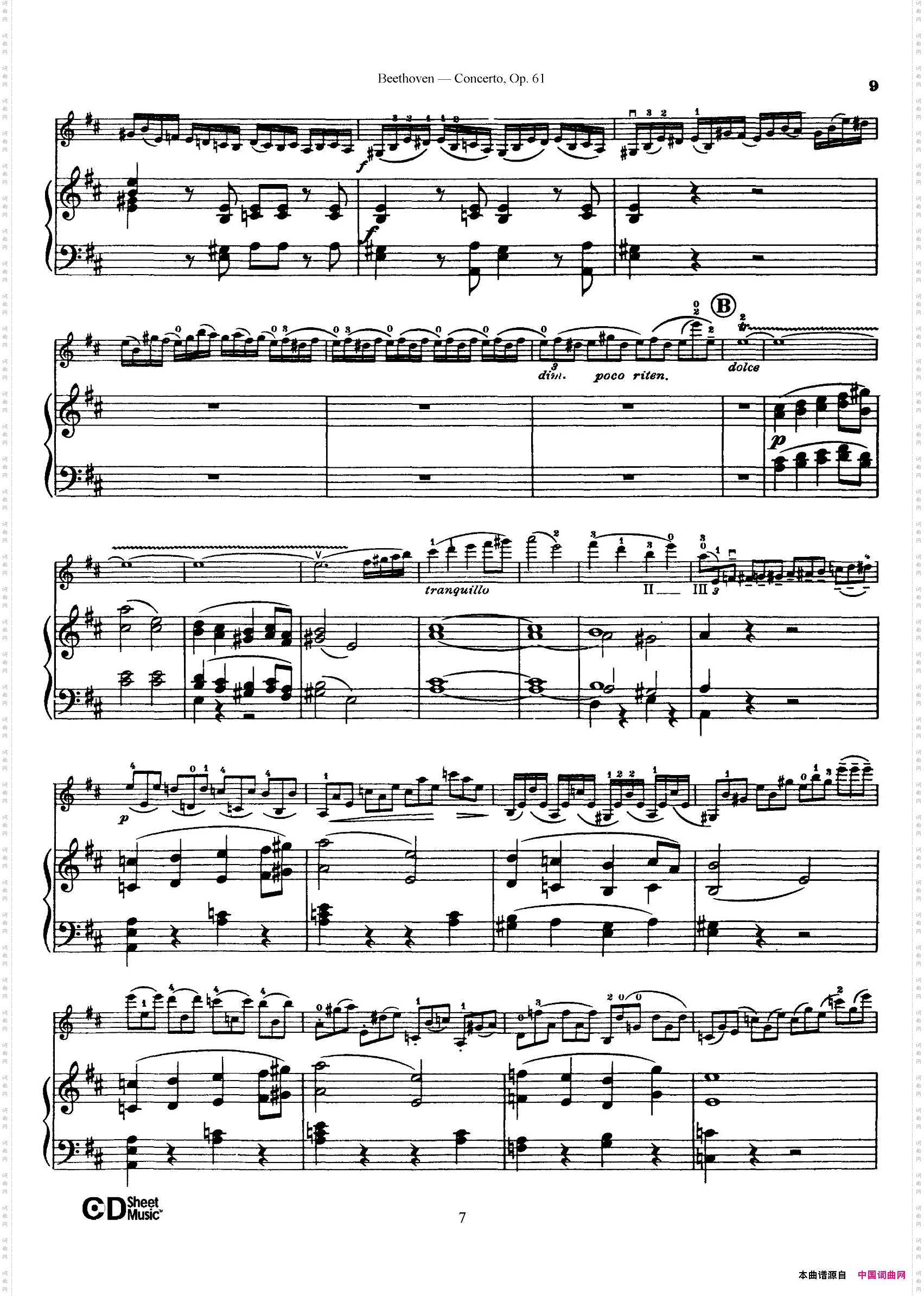 D大调小提琴协奏曲Op·61小提琴与钢琴版第一部分共两部分_D大调小提琴协奏曲 Op·61小提琴与钢琴版第一部分共两部分