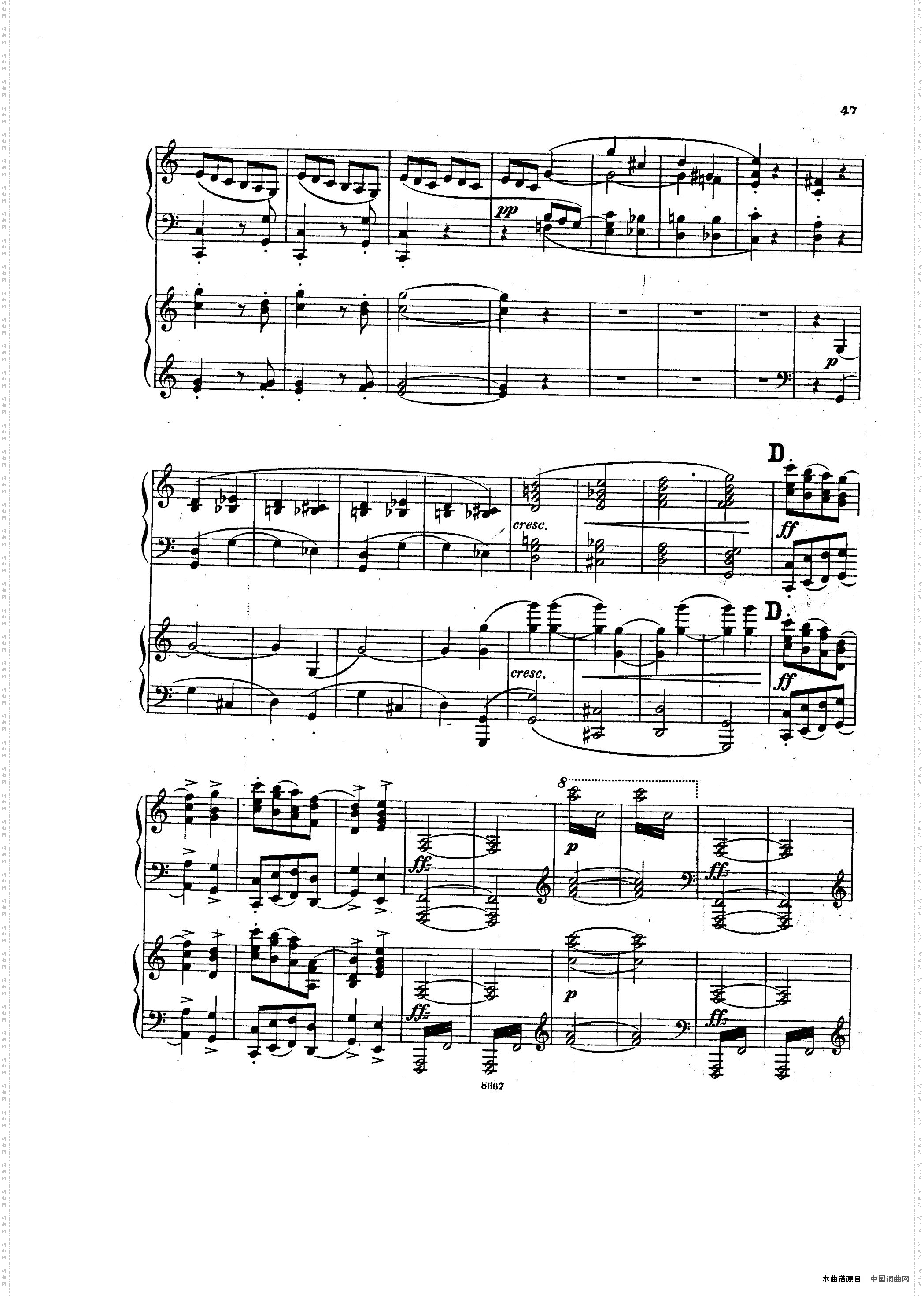 SymphonyNo·4ineMinOp·98e小调第四交响曲·双钢琴第二部分共两部分