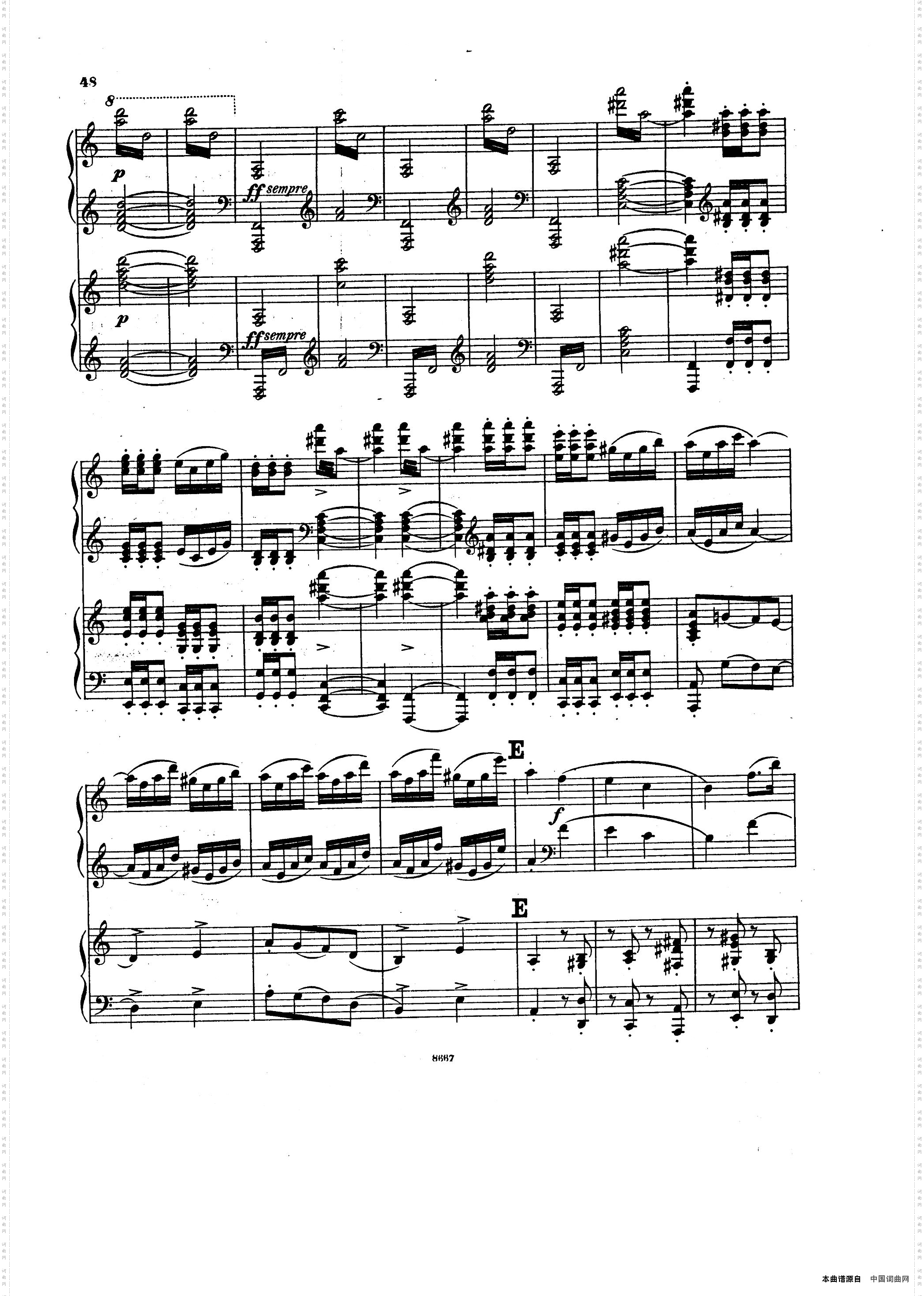 SymphonyNo·4ineMinOp·98e小调第四交响曲·双钢琴第二部分共两部分