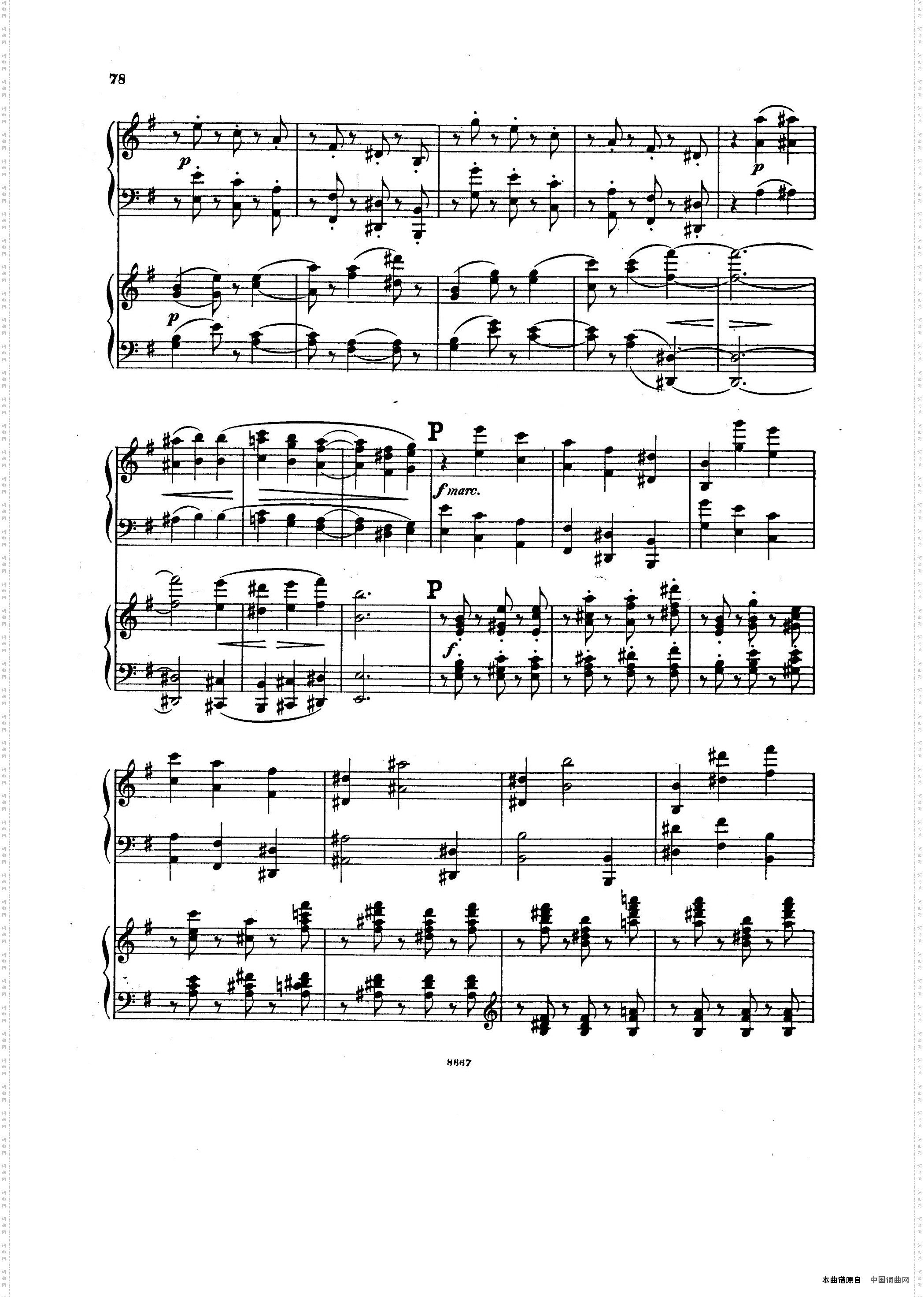 SymphonyNo·4ineMinOp·98e小调第四交响曲·双钢琴第二部分共两部分