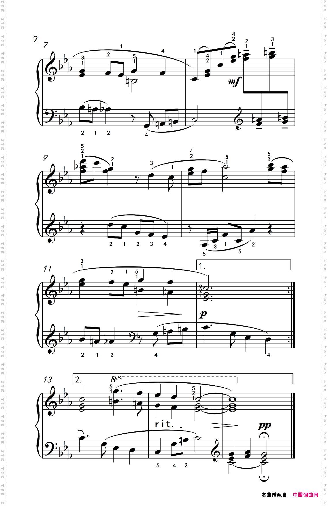 莫斯科郊外的晚上约翰·汤普森成人钢琴教程第三册_莫斯科郊外的晚上约翰·汤普森 成人钢琴教程 第三册