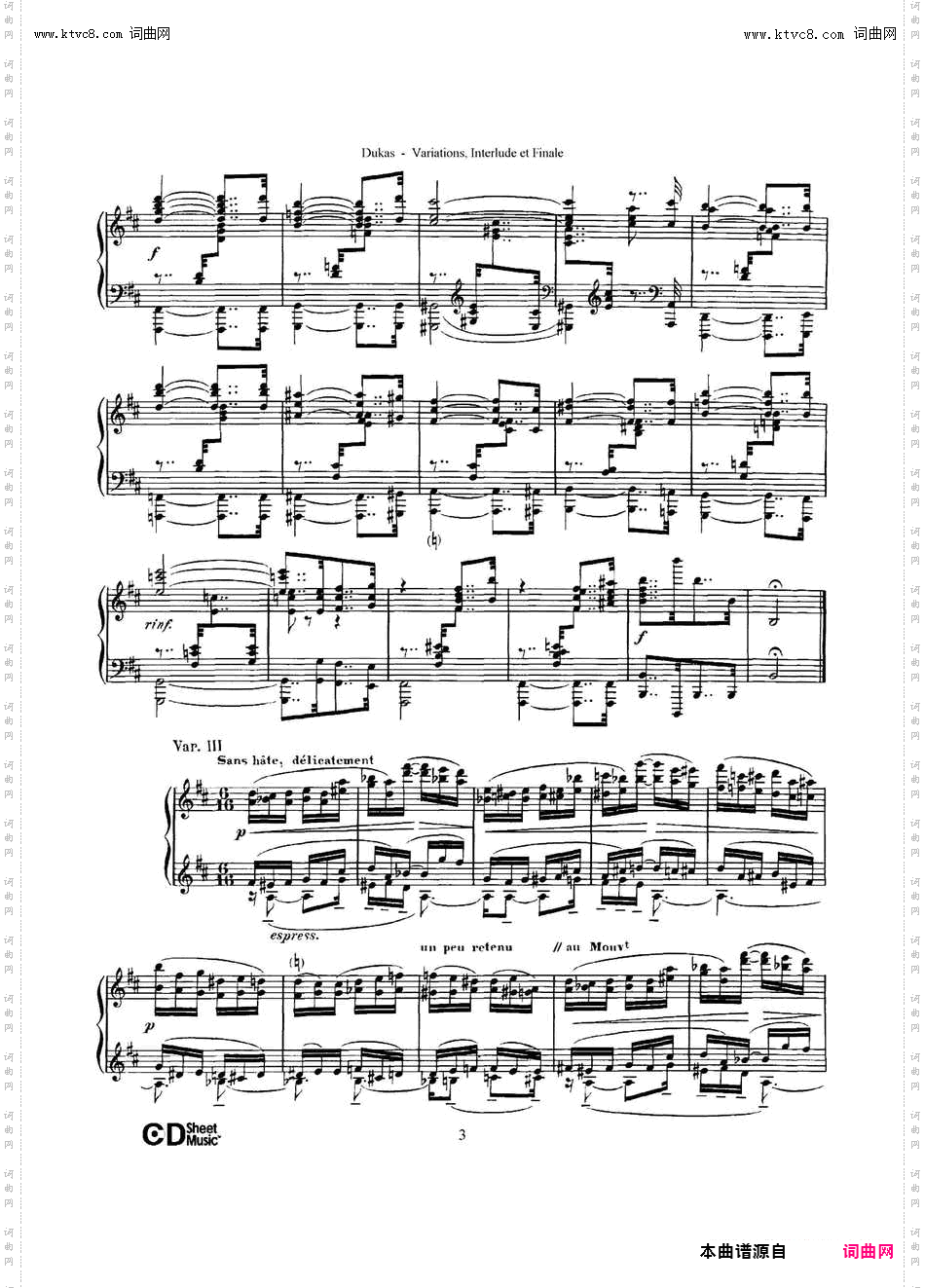 Variations, Interlude & Finale on theme de Rameau_ 拉摩主题变奏曲、间奏曲和终曲·第一部分 