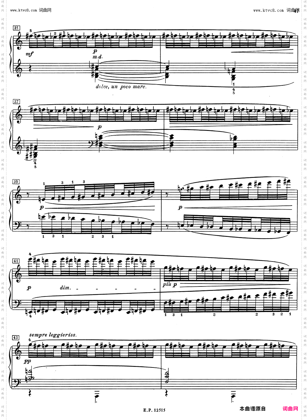 德彪西12首钢琴练习曲7 半音阶练习v1·0 degrés chromatiques