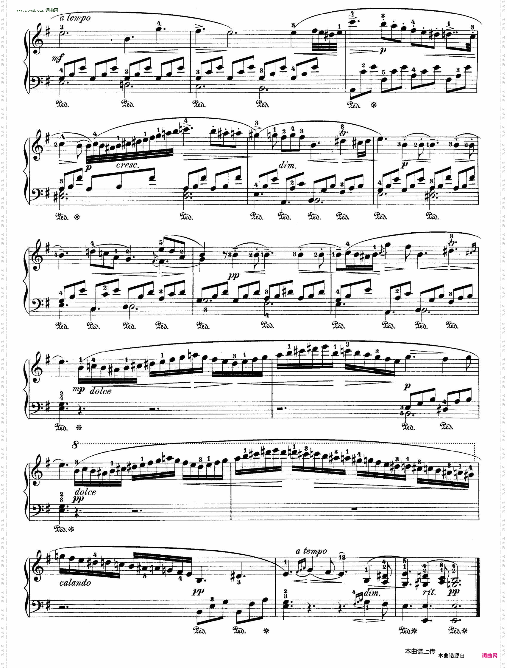 Nocturne No·8 in e Minor e小调第八号夜曲