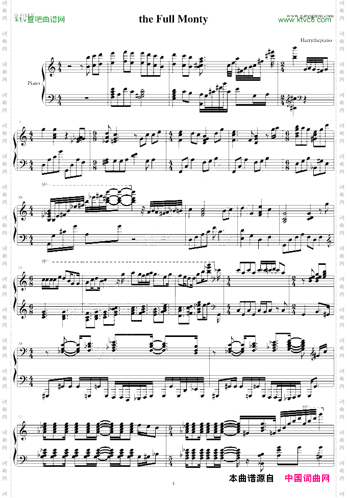 华丽炫技混搭thefullmonty-harrythepiano