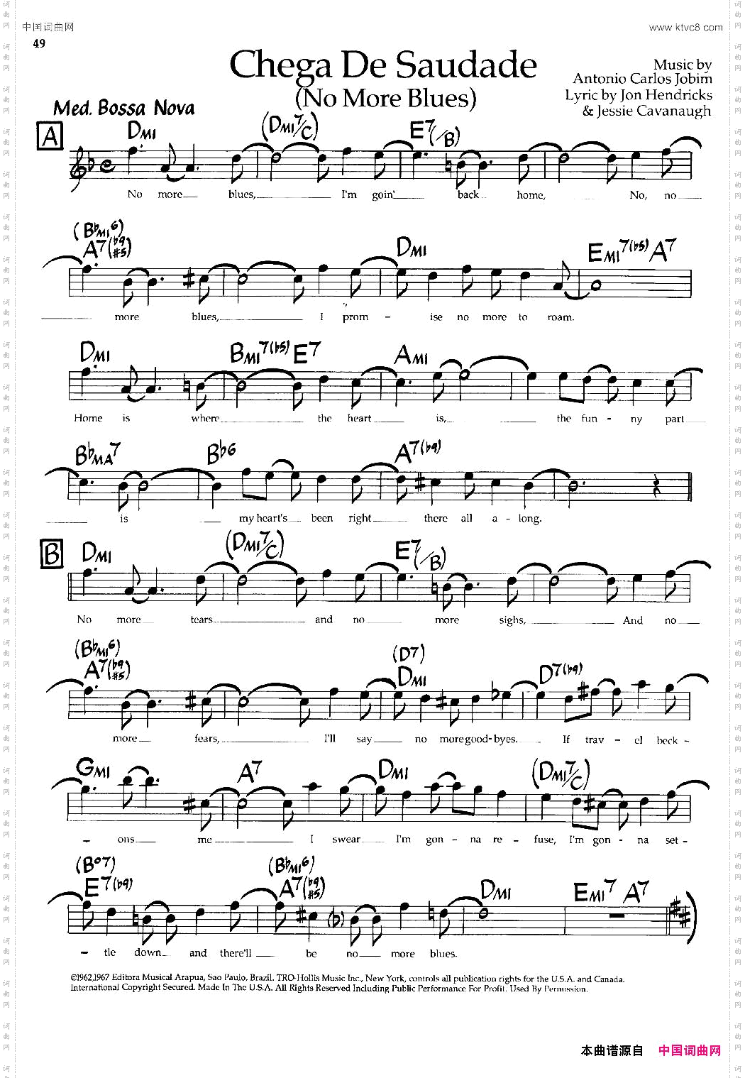 ChegaDeSaudade爵士钢琴曲