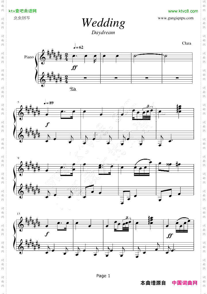 Wedding升C或C调版