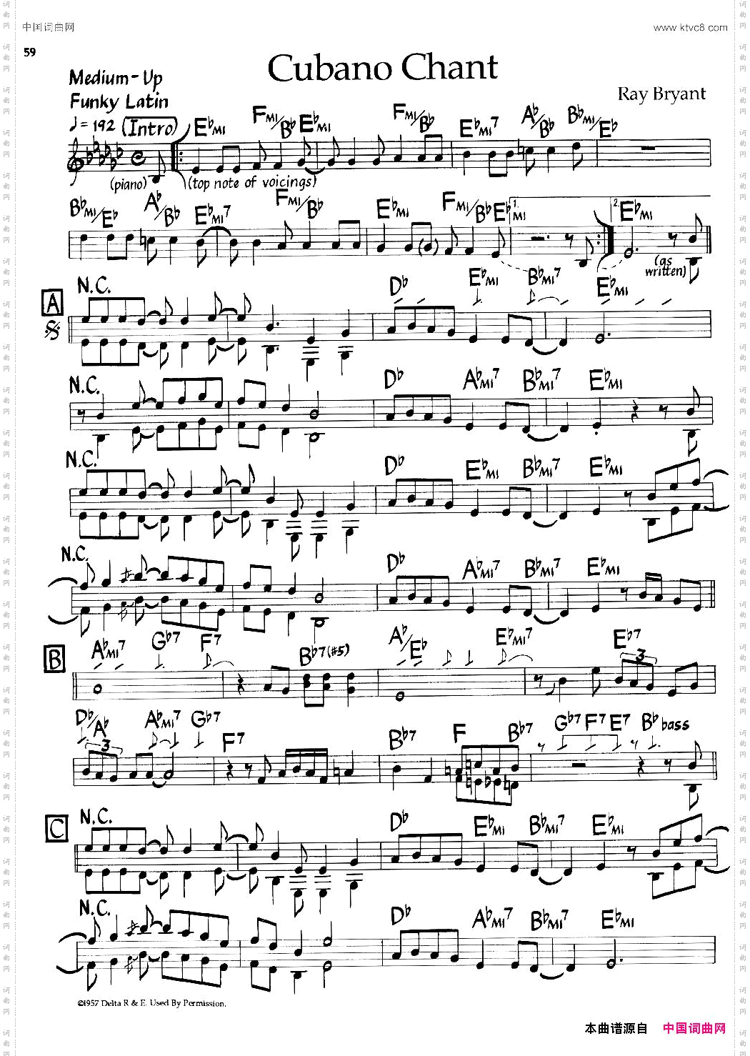 CubanoChant爵士钢琴曲
