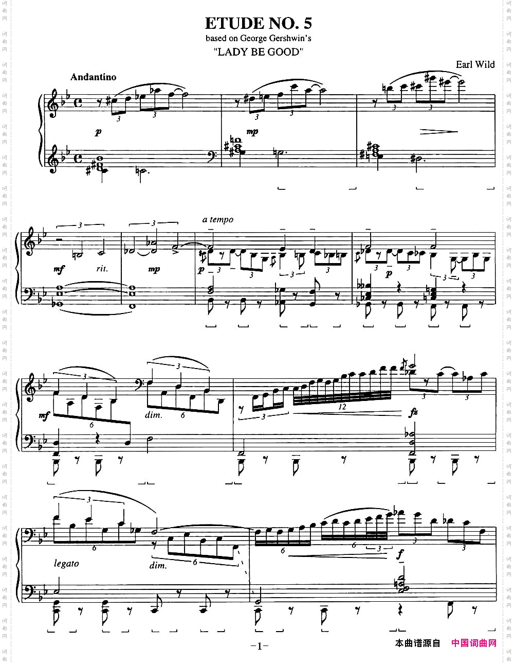 Etude 5·Lady Be Good乔治·格什温练习曲·5、好女人