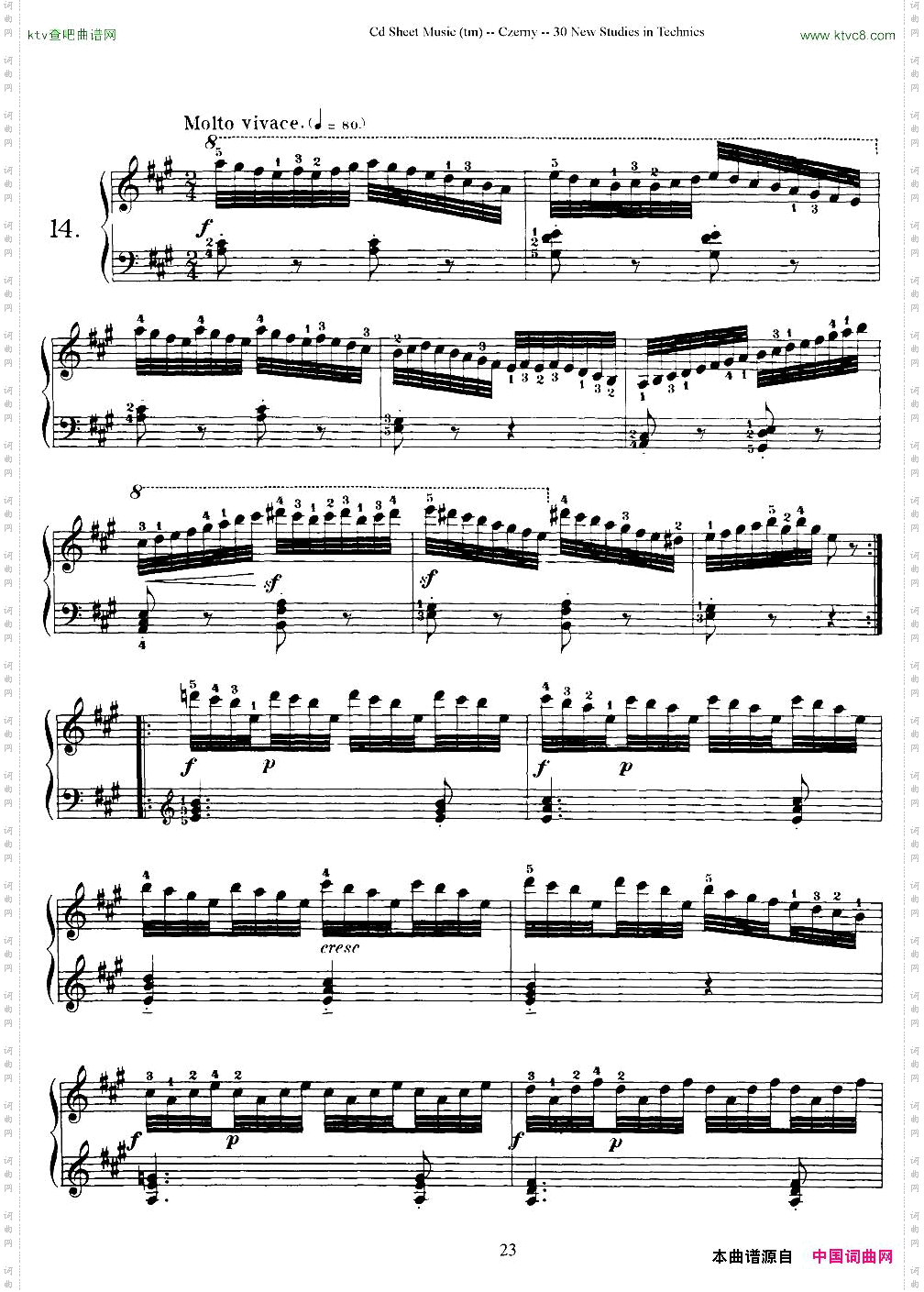 Czerny-30NewStudies-14车尔尼Op849-30首练习曲