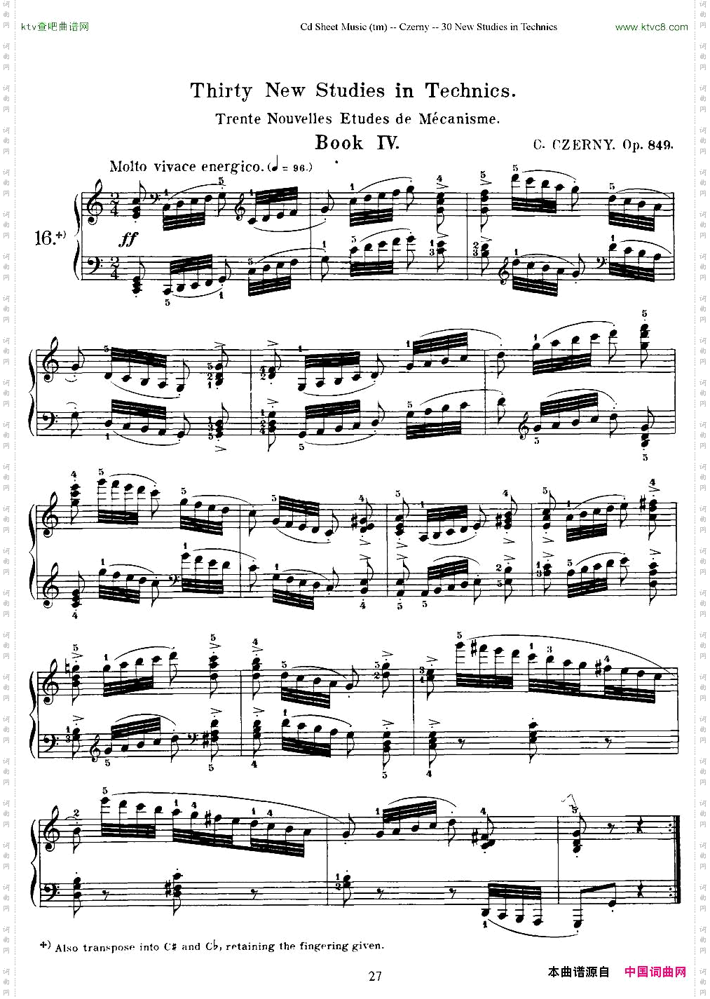 Czerny-30NewStudies-16车尔尼Op849-30首练习曲