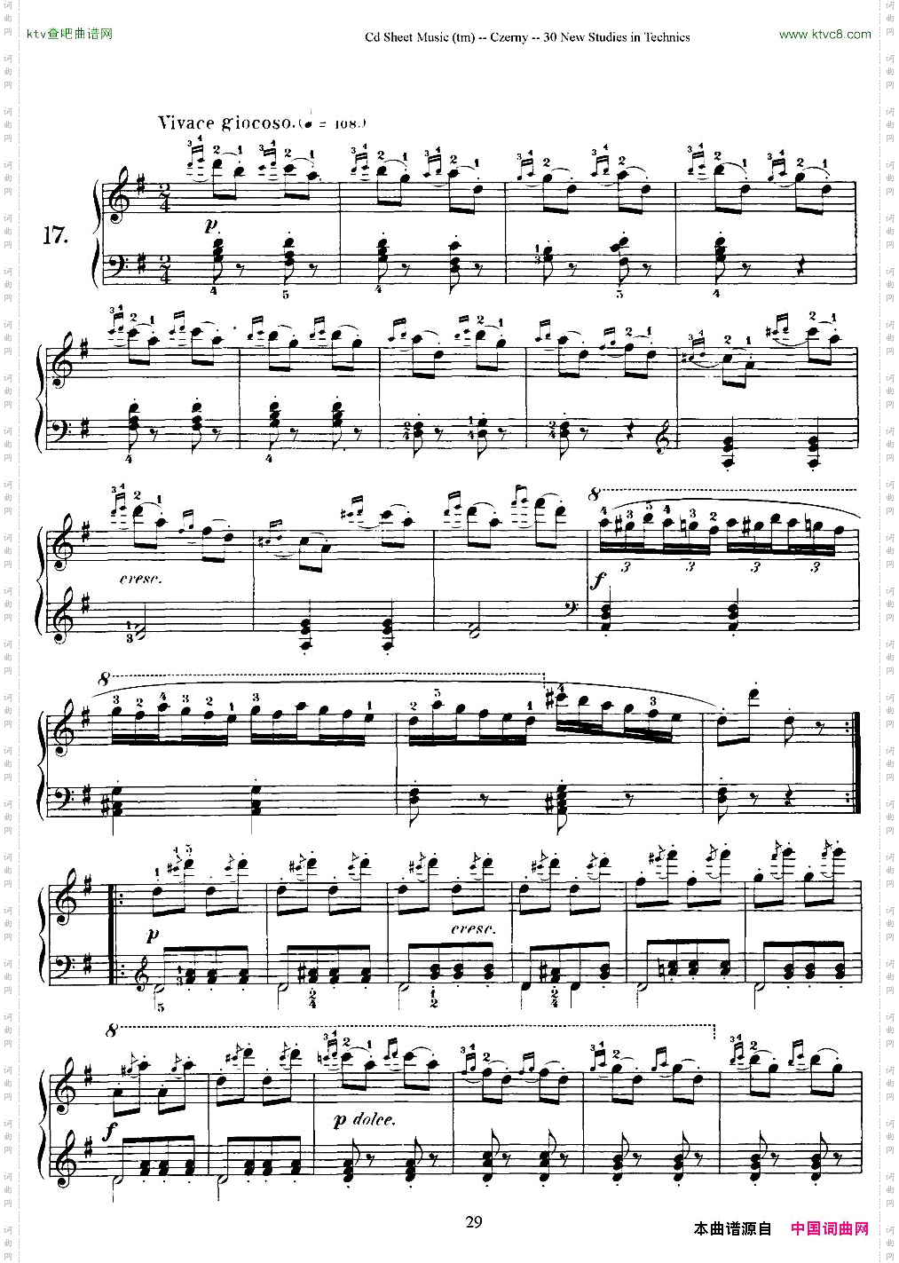 Czerny-30NewStudies-17车尔尼Op849-30首练习曲
