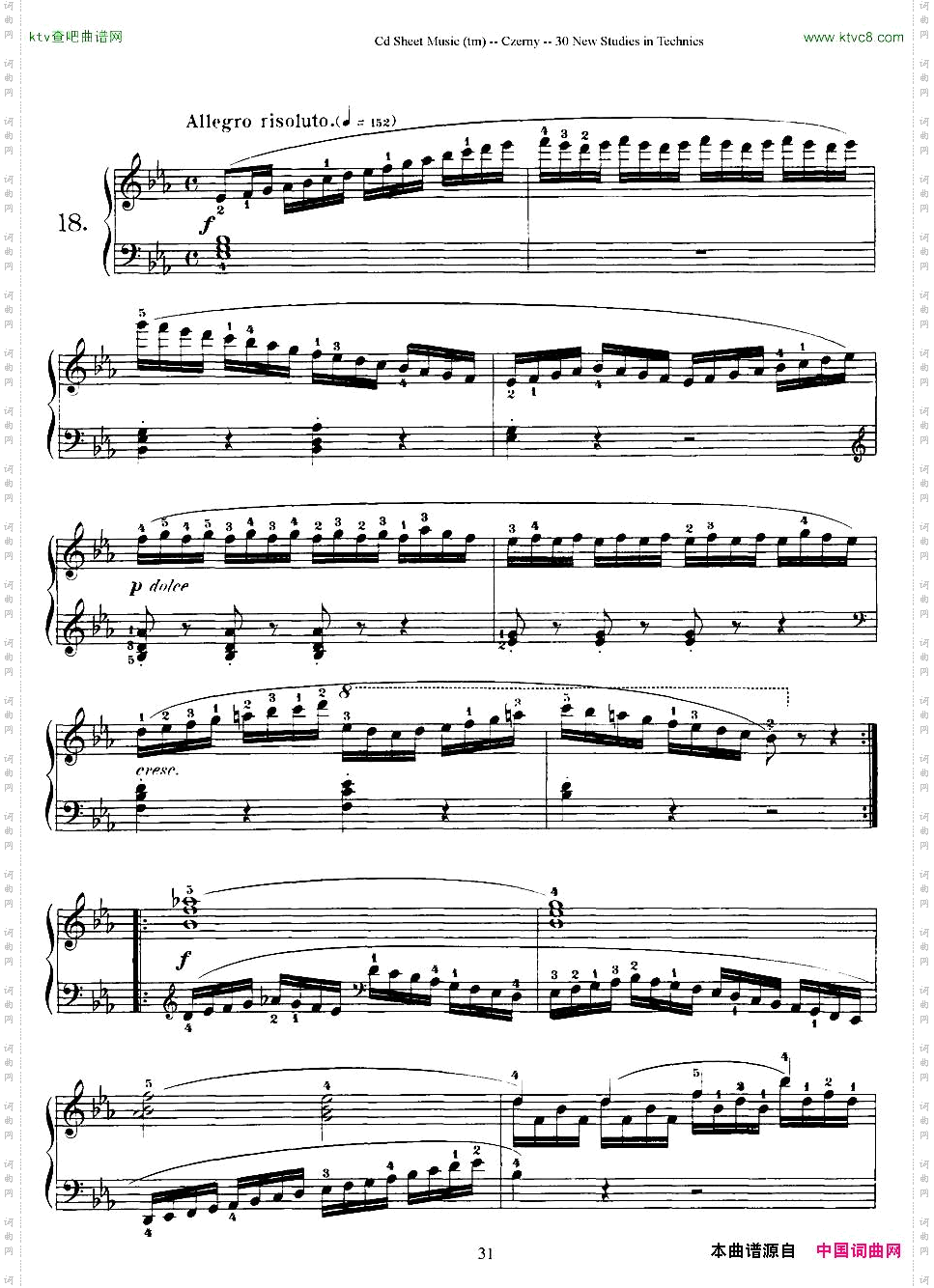 Czerny-30NewStudies-18车尔尼Op849-30首练习曲