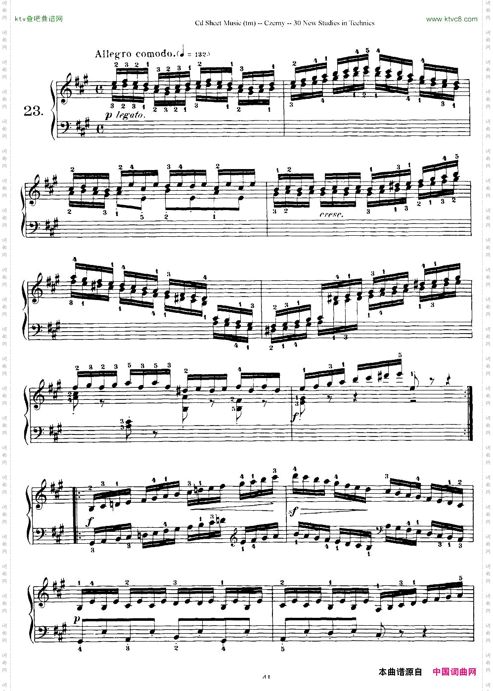 Czerny-30NewStudies-23车尔尼Op849-30首练习曲