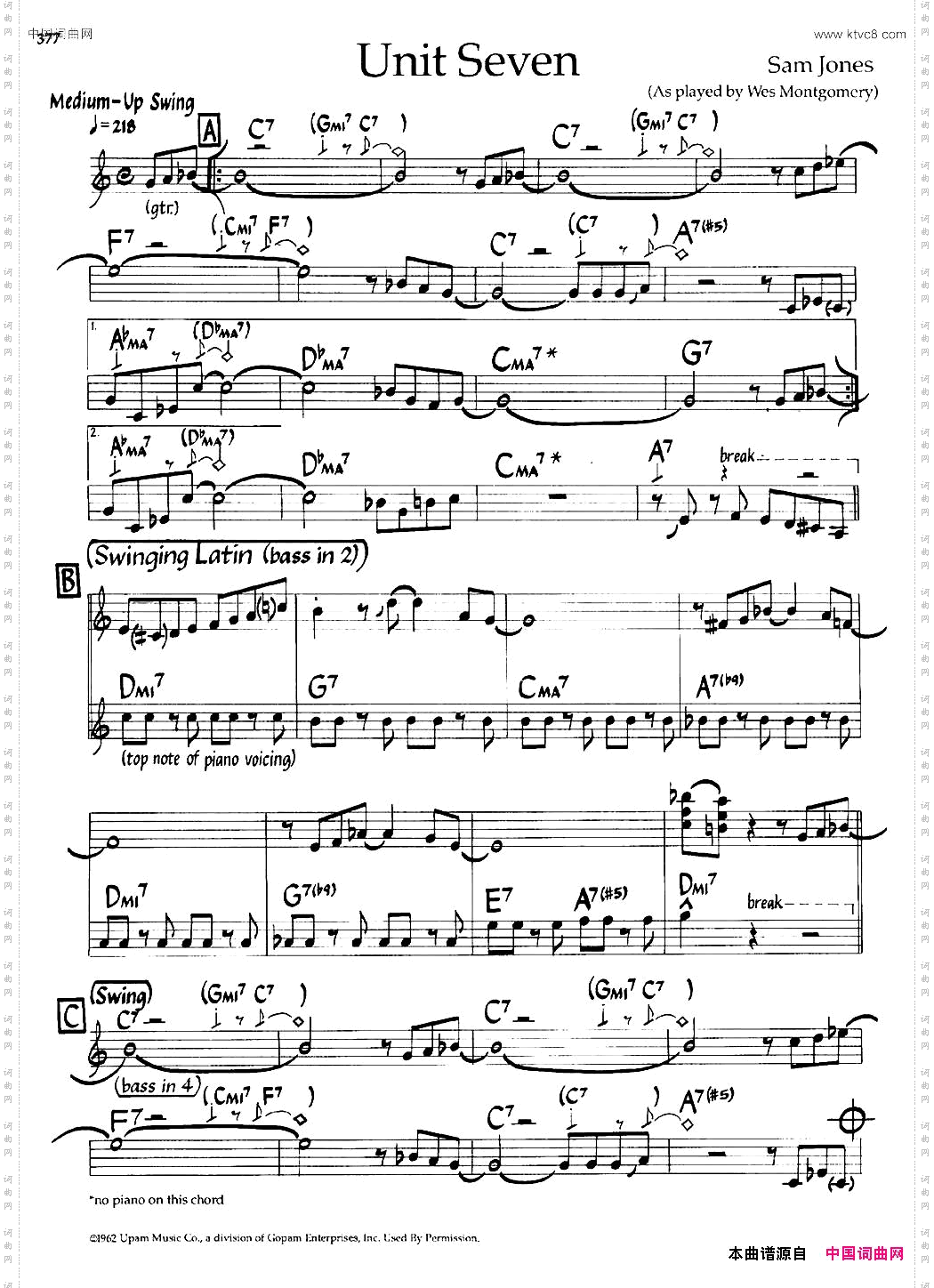 UnitSeven爵士钢琴曲_Unit Seven爵士钢琴曲