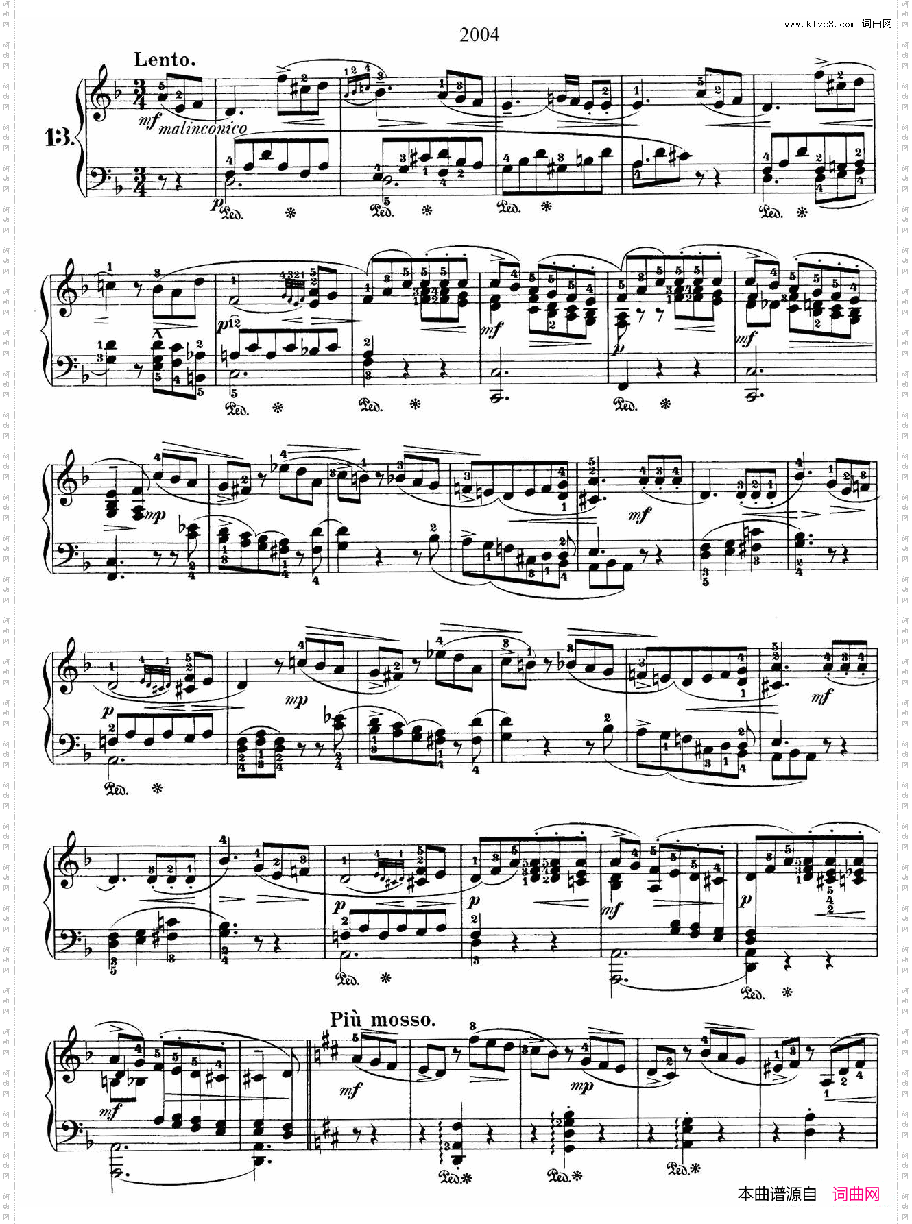 Nocturne No·13 in d Minord小调第十三号夜曲