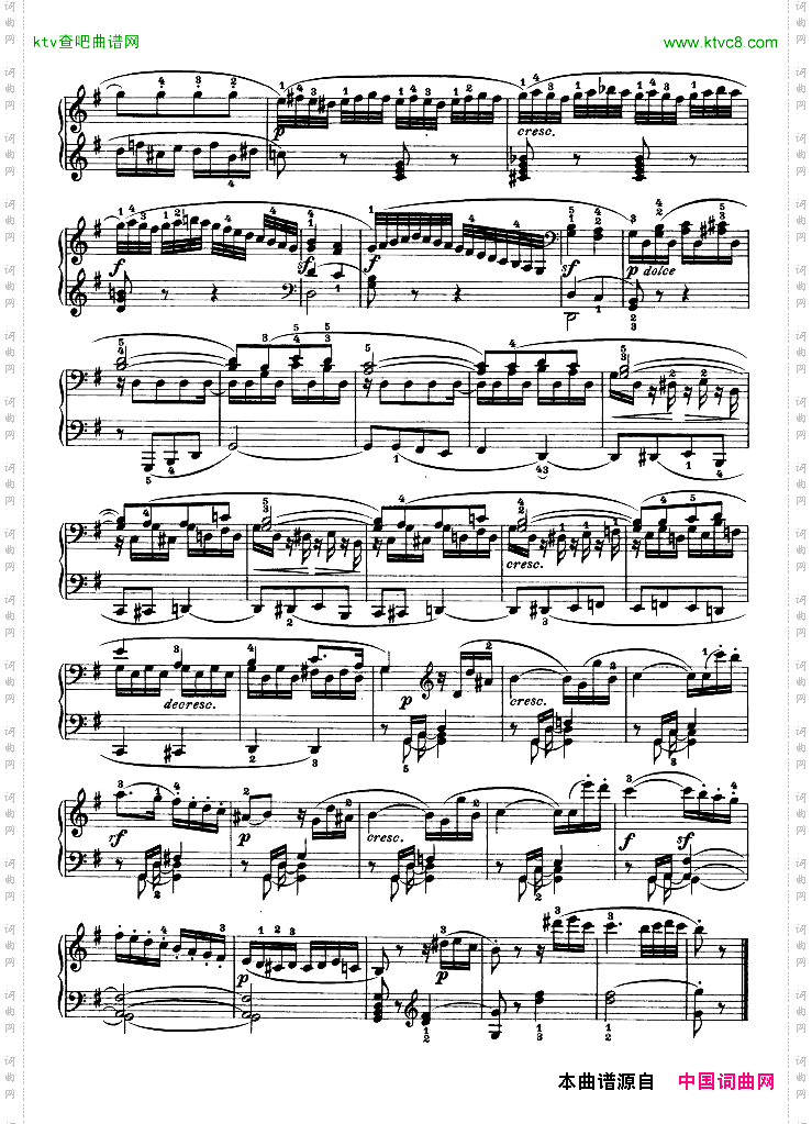 G大调第十钢琴奏鸣曲Op.14No--2