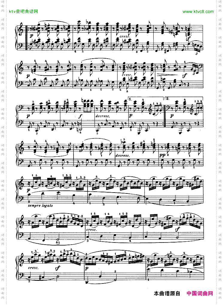 G大调第十钢琴奏鸣曲Op.14No--2