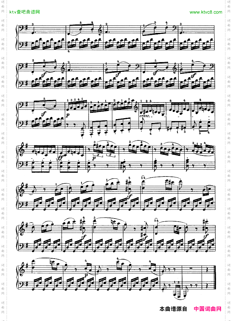 G大调第十钢琴奏鸣曲Op.14No--2