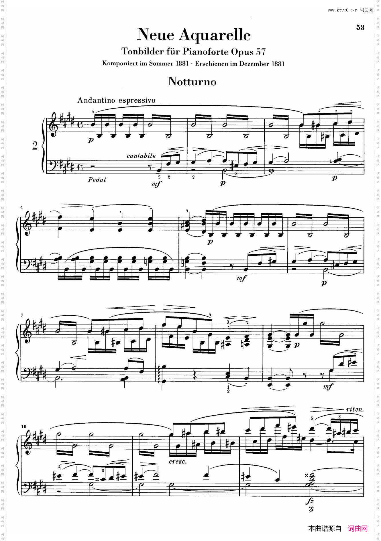 NeueAquarelleOp.57新水彩画·2.夜曲_Neue Aquarelle Op.57新水彩画·2. 夜曲