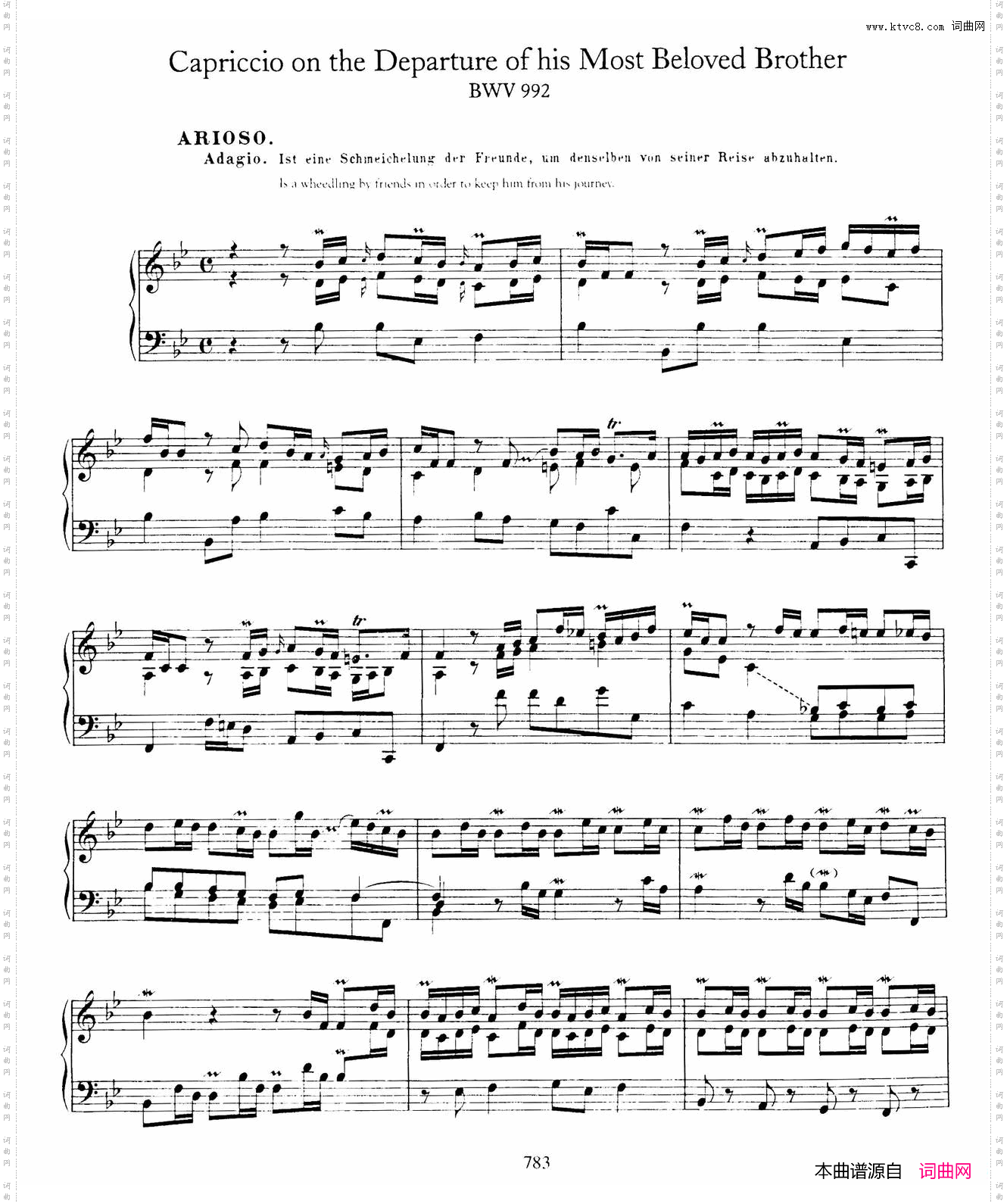 CapriccioinB-flatMajorBWV992降B大调随想曲_Capriccio in B-flat Major BWV 992降B大调随想曲