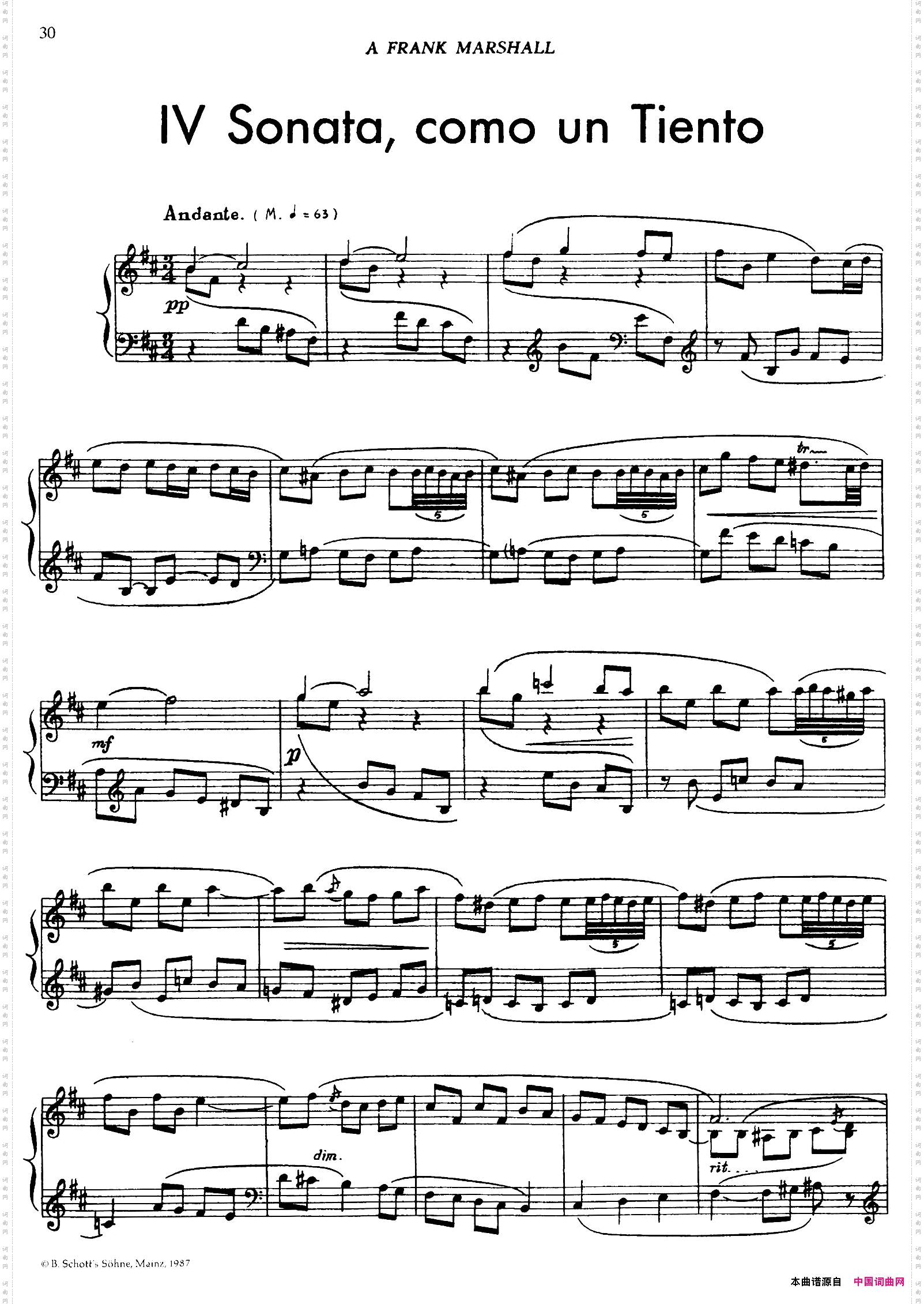 5首卡斯蒂利亚奏鸣曲ⅣSonata,comounTiento_5首卡斯蒂利亚奏鸣曲Ⅳ Sonata,como un Tiento