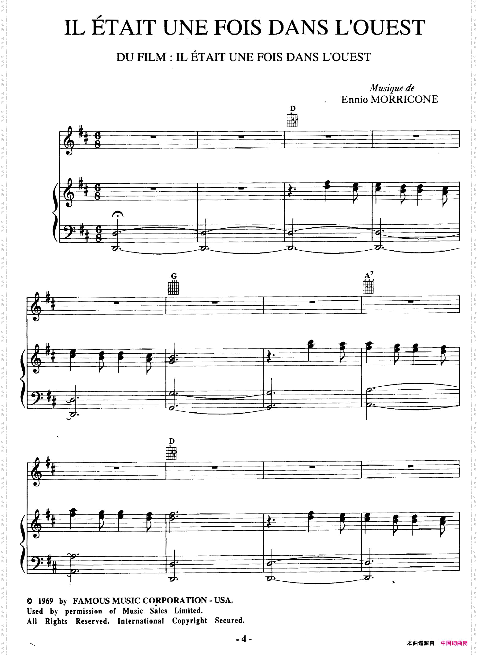 电影配乐大师莫瑞康最佳20首钢琴谱BestofEnnioMorricone·1_电影配乐大师莫瑞康最佳20首钢琴谱Best of Ennio Morricone·1