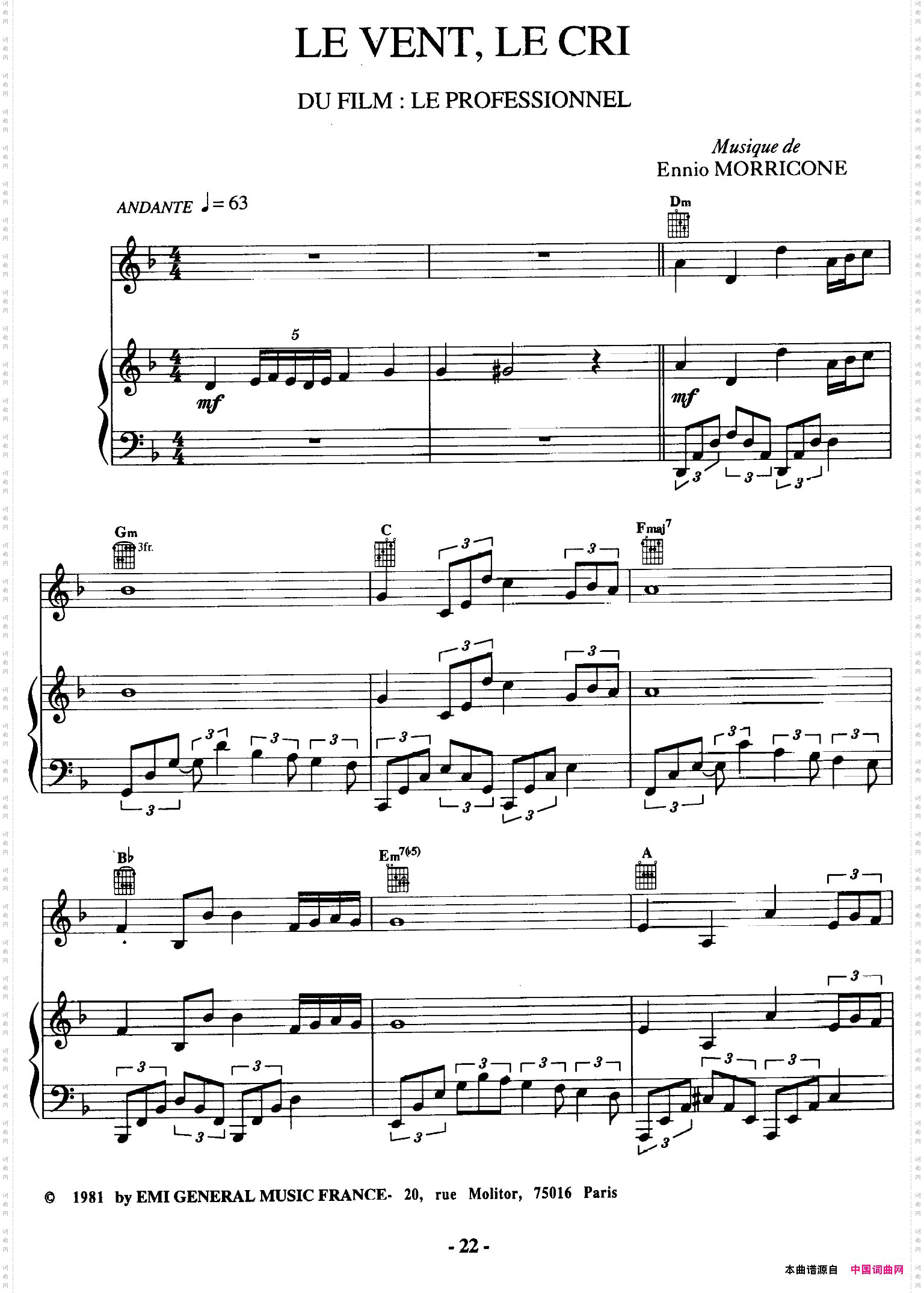 电影配乐大师莫瑞康最佳20首钢琴谱BestofEnnioMorricone·6_电影配乐大师莫瑞康最佳20首钢琴谱Best of Ennio Morricone·6