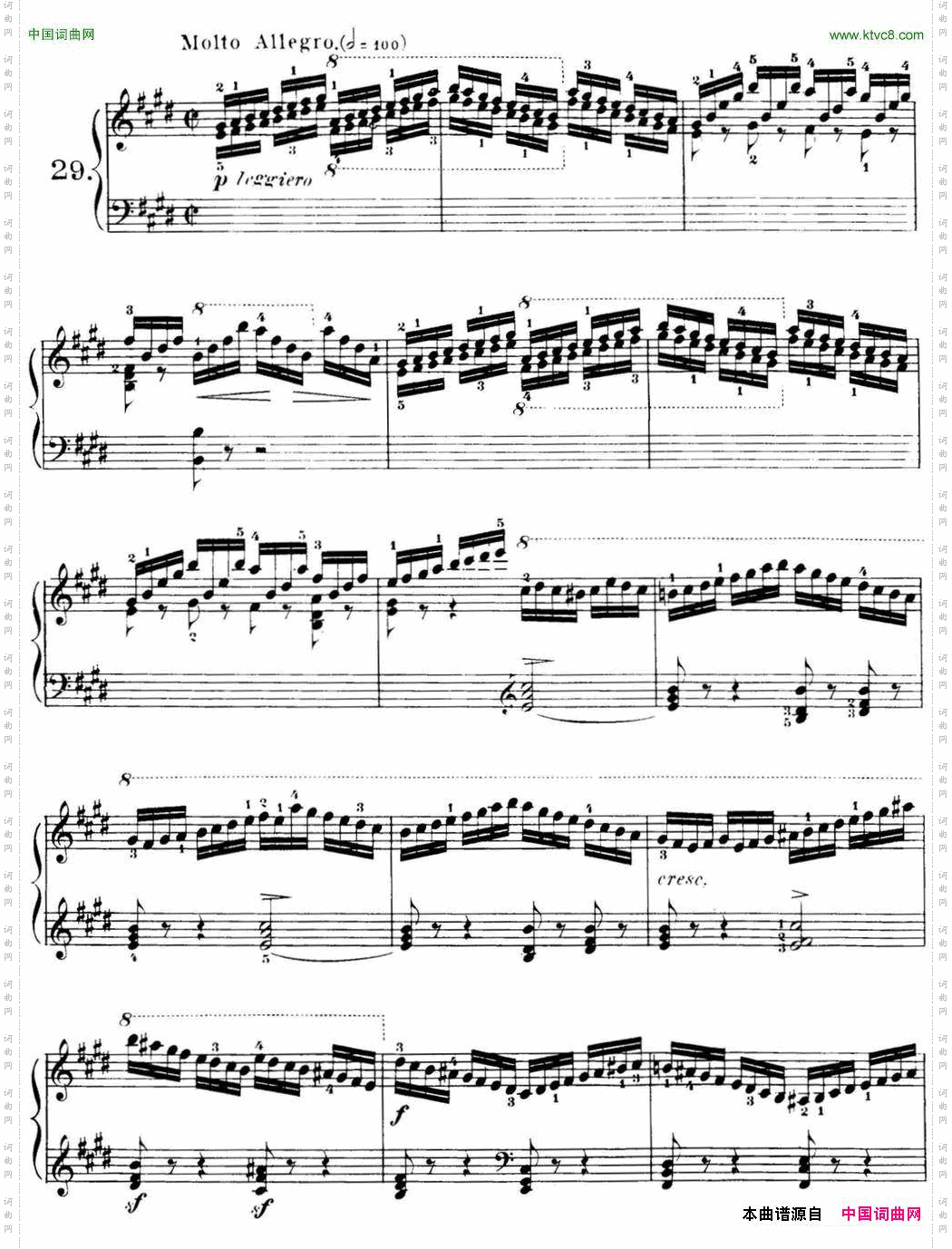 40首车尔尼Op.299钢琴快速练习曲NO.29