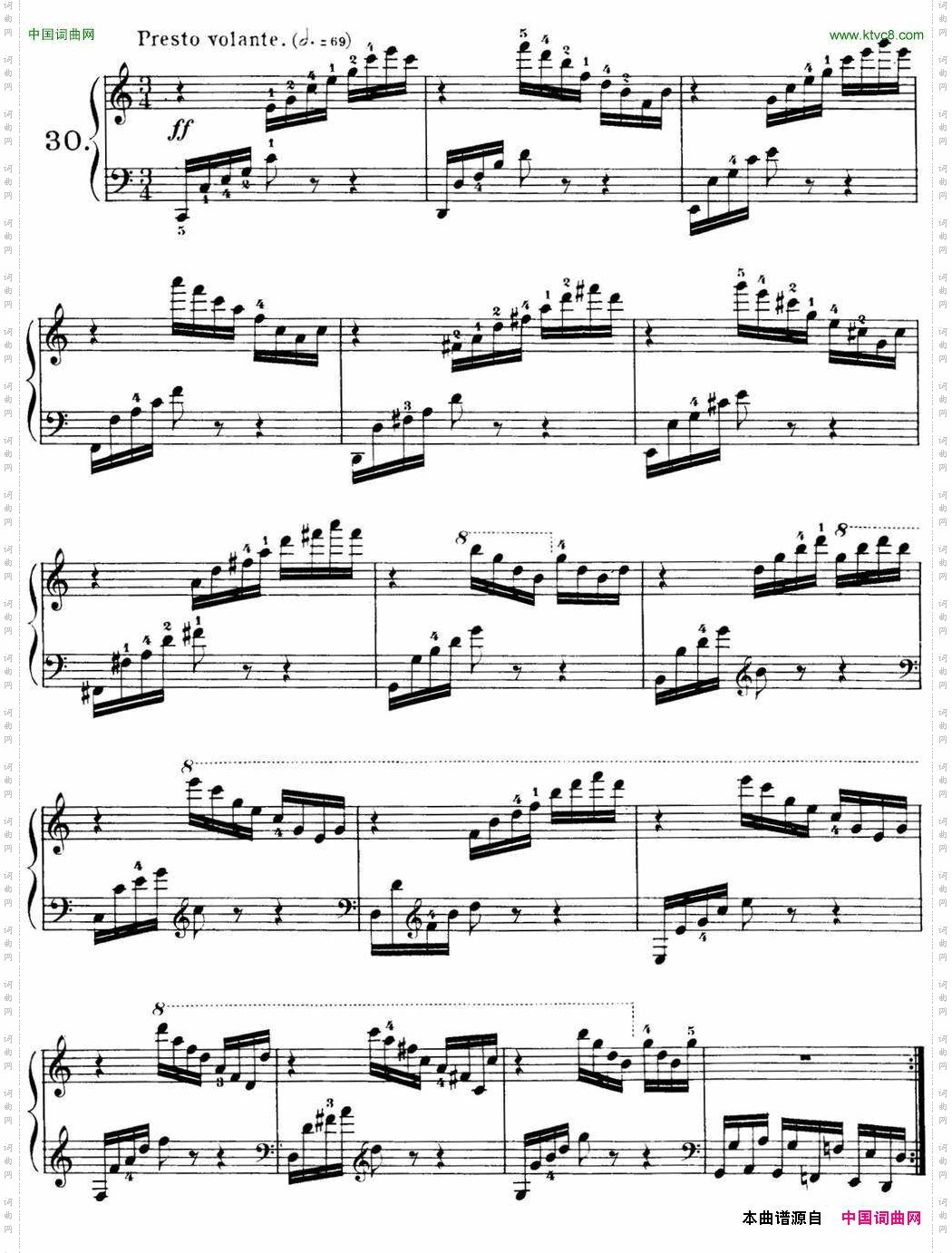 40首车尔尼Op.299钢琴快速练习曲NO.30