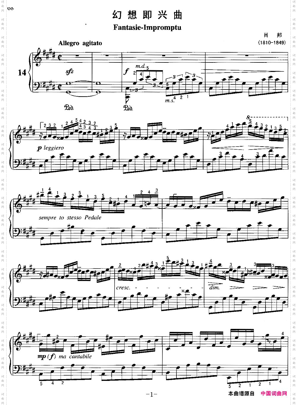 不可不弹的世界钢琴名曲：幻想即兴曲