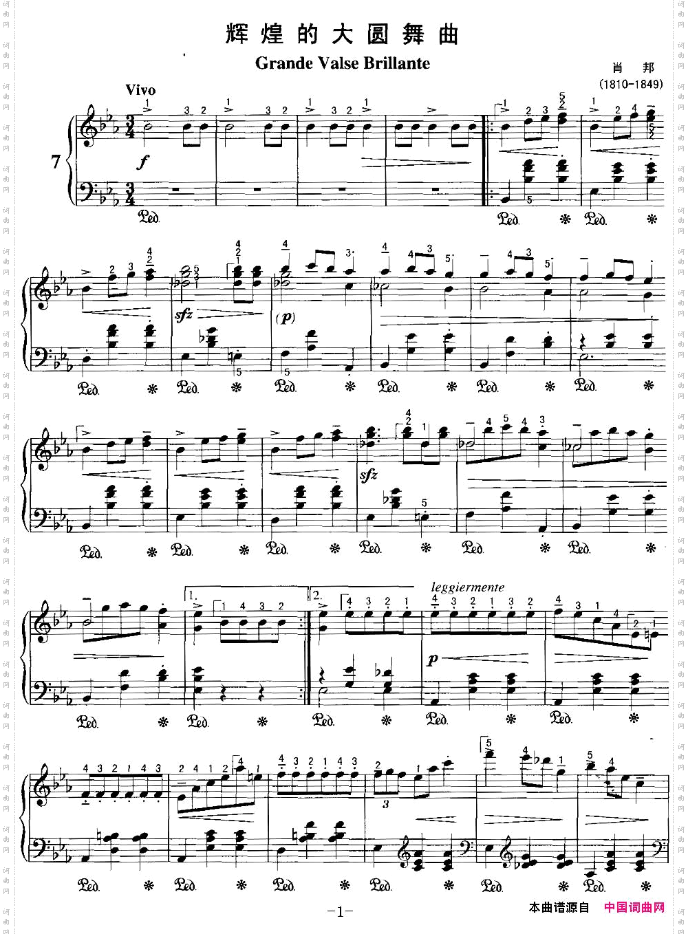 不可不弹的世界钢琴名曲:辉煌的大圆舞曲