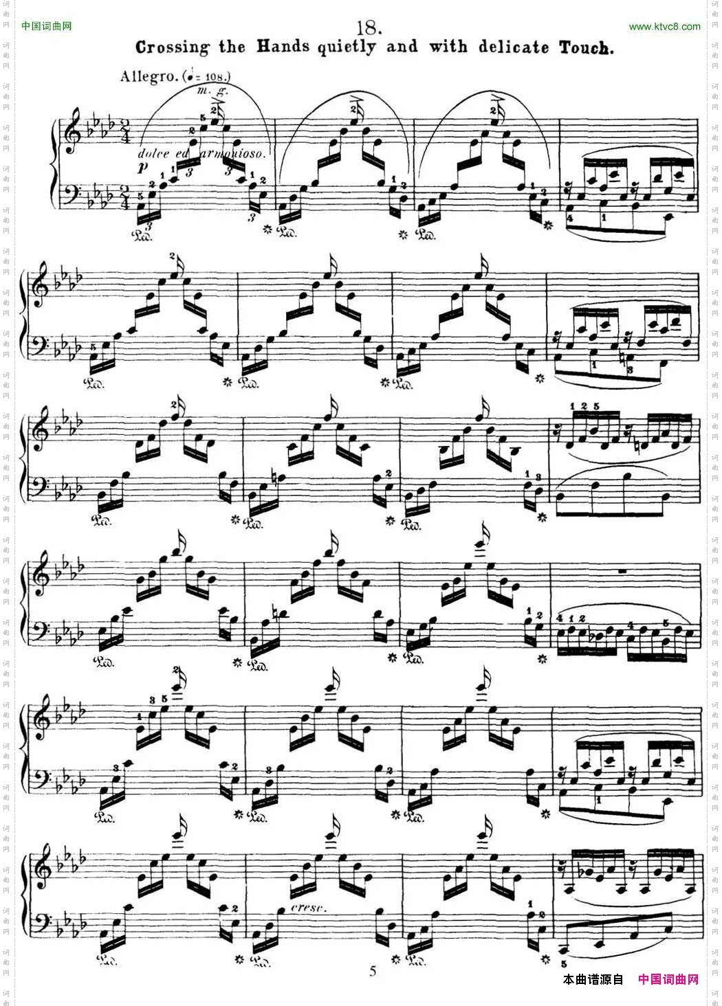 50首车尔尼Op.740钢琴手指灵巧技术练习曲NO.18