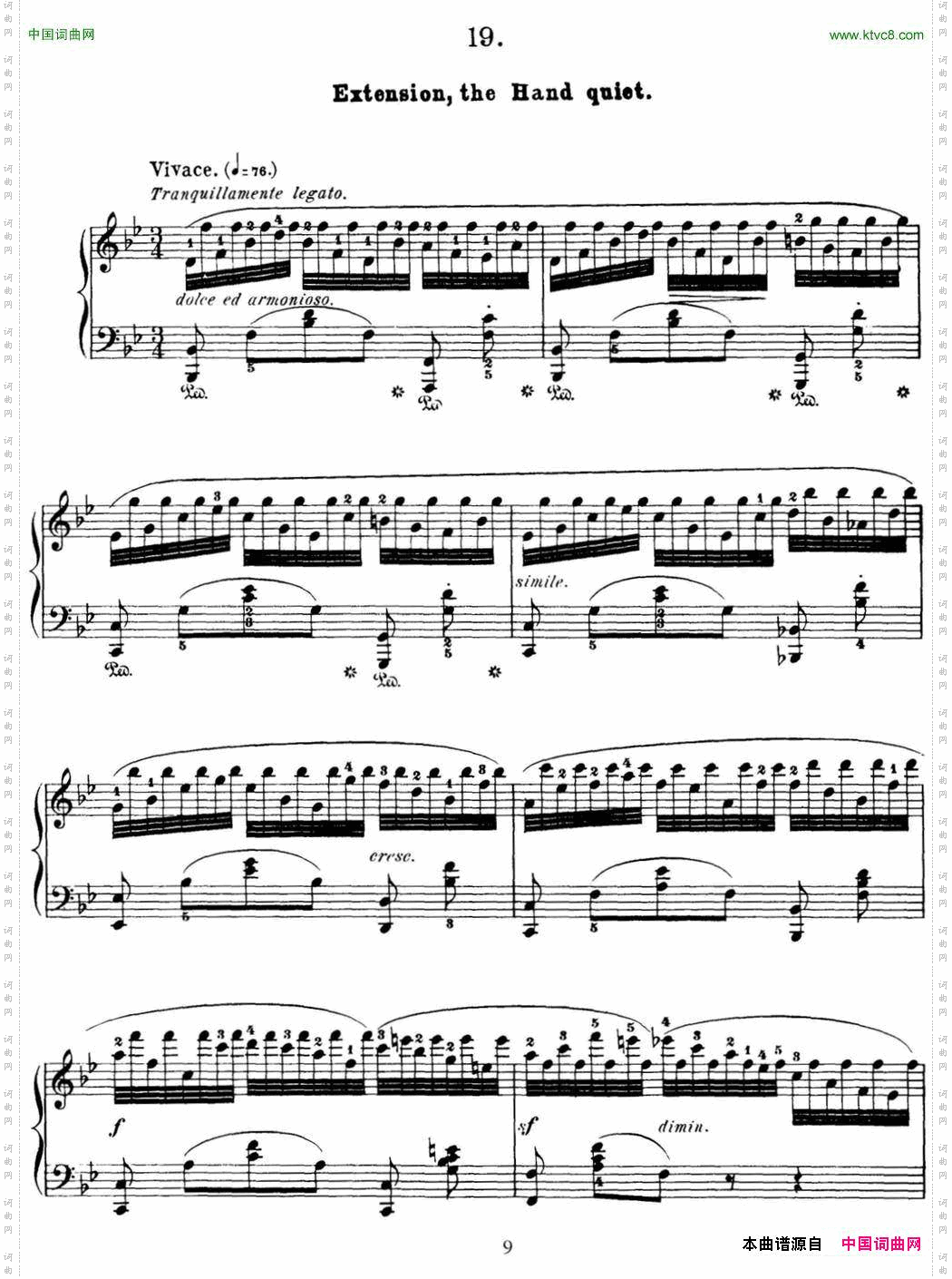 50首车尔尼Op.740钢琴手指灵巧技术练习曲NO.19