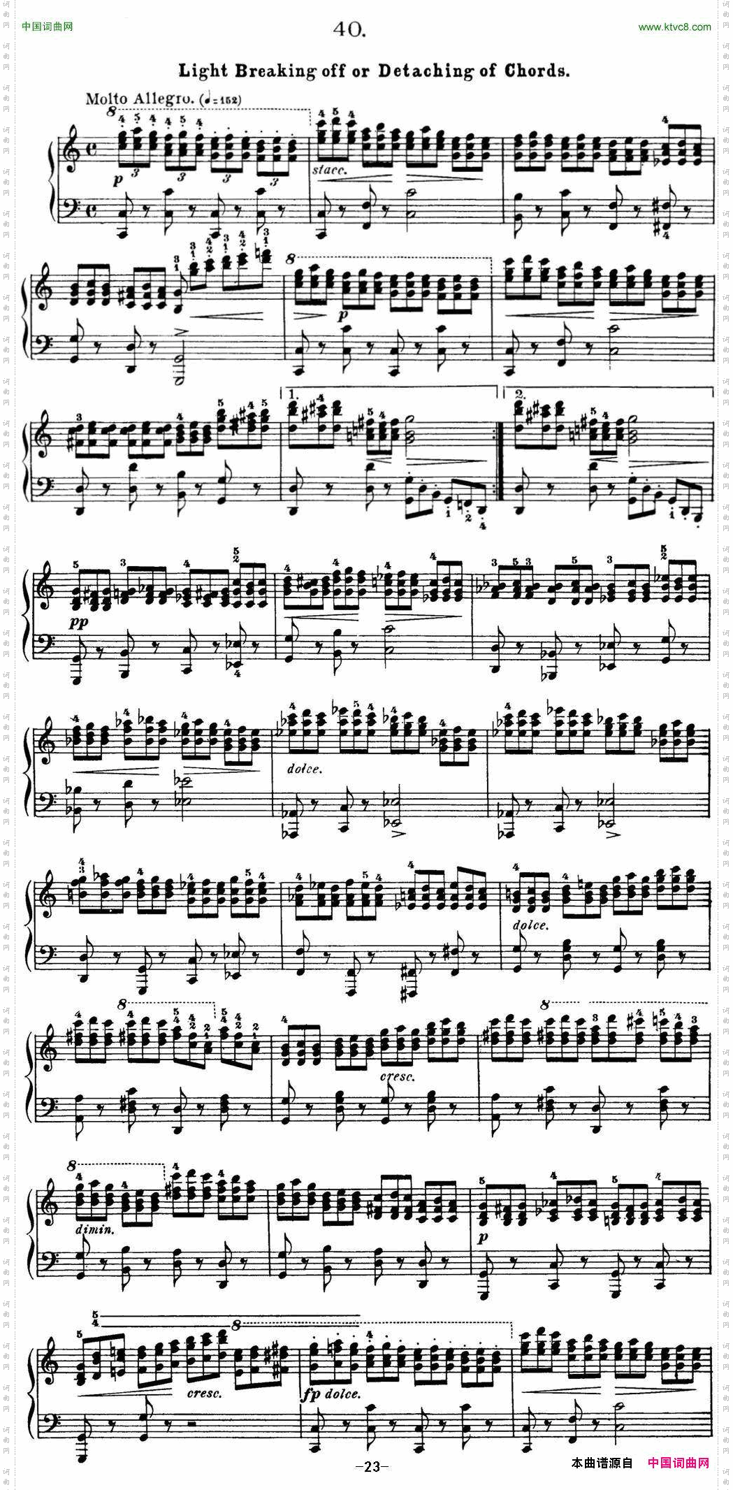 50首车尔尼Op.740钢琴手指灵巧技术练习曲NO.40