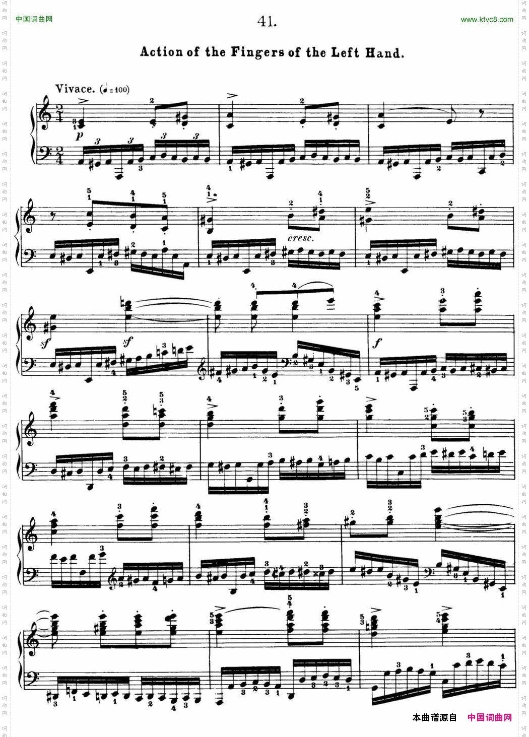 50首车尔尼Op.740钢琴手指灵巧技术练习曲NO.41