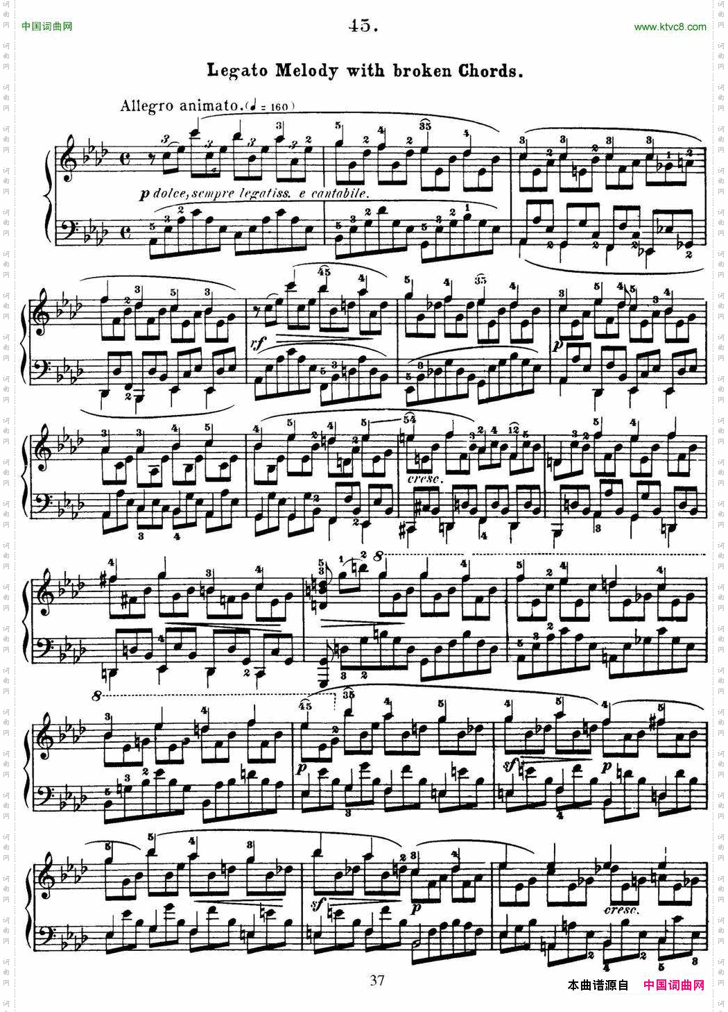 50首车尔尼Op.740钢琴手指灵巧技术练习曲NO.45