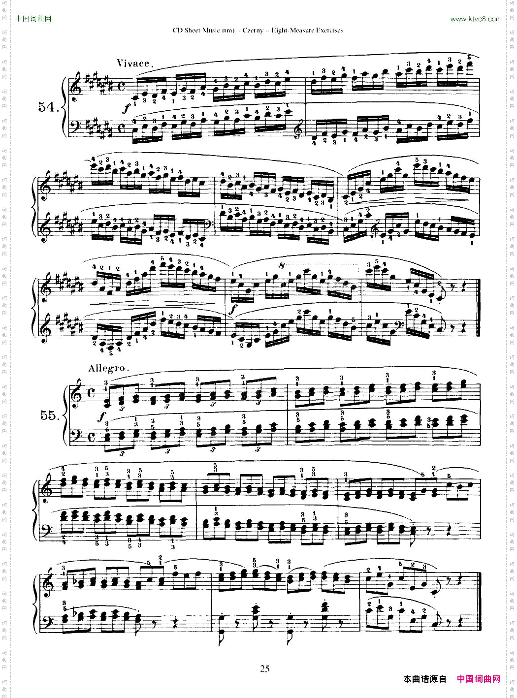 160Eight-MeasureExercises.Op.821车尔尼160首钢琴八小节练习曲54——71