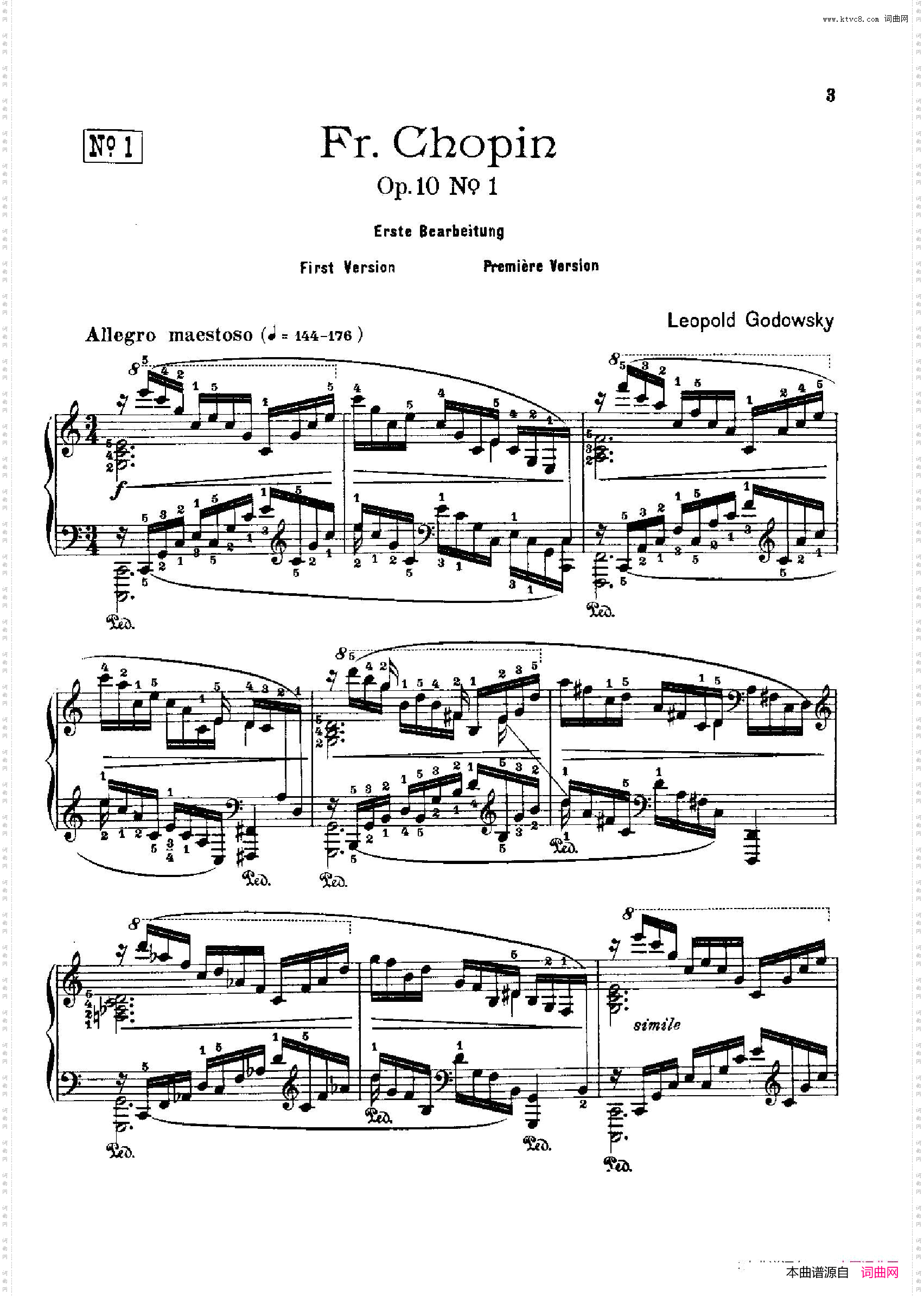 53首以肖邦练习曲为素材而作的练习曲No.1