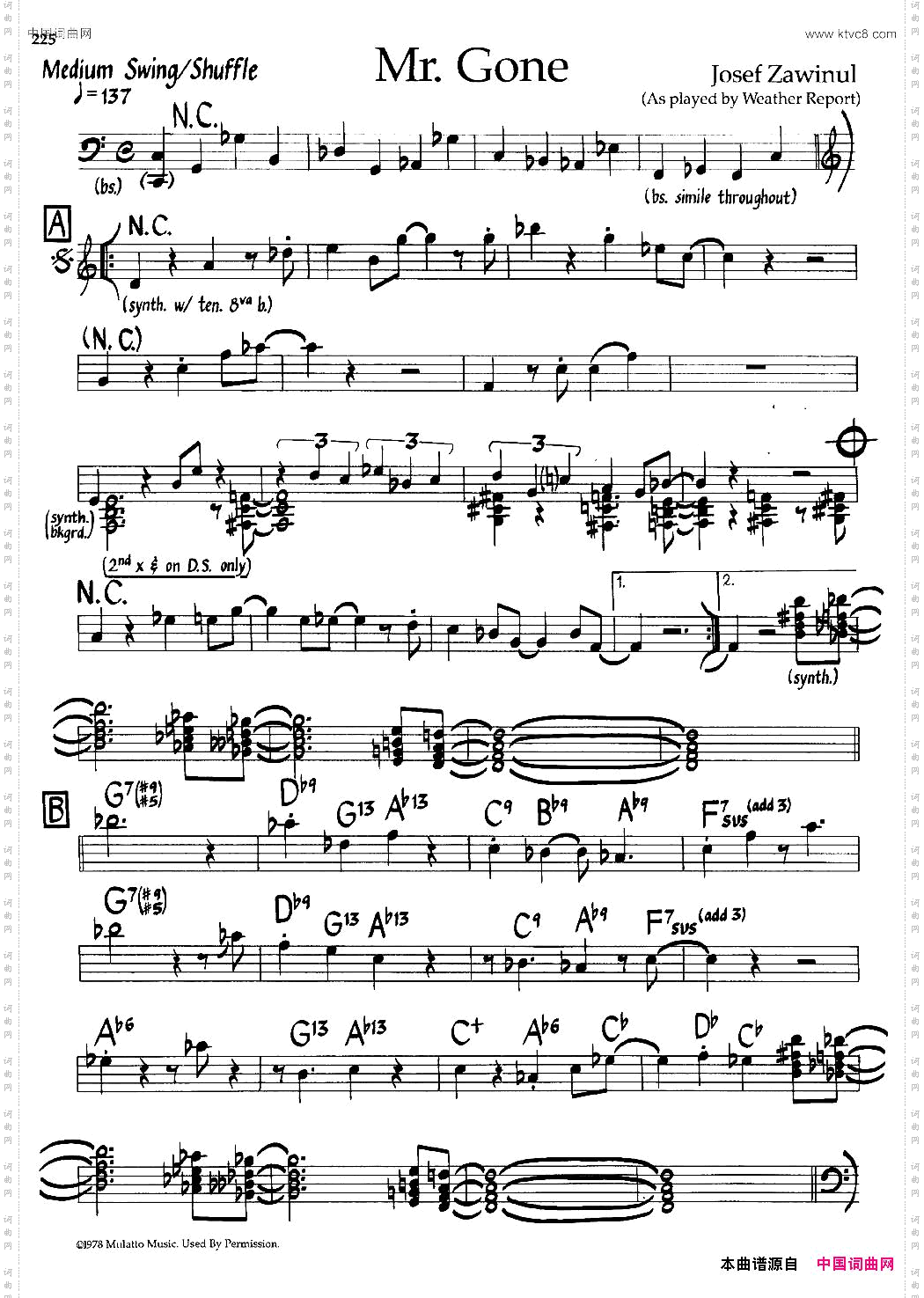 Mr.Gone爵士钢琴曲