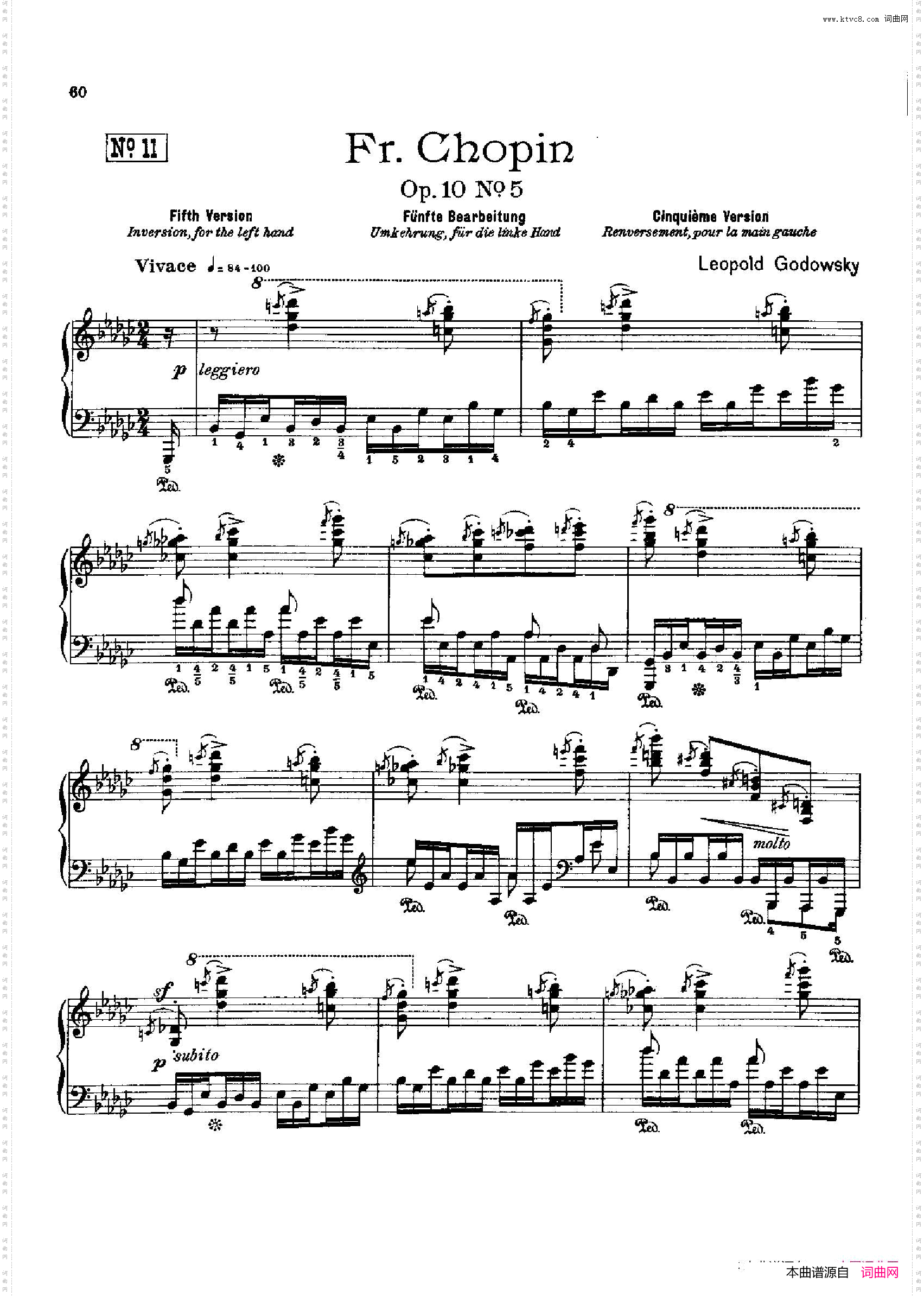 53首以肖邦练习曲为素材而作的练习曲No.11