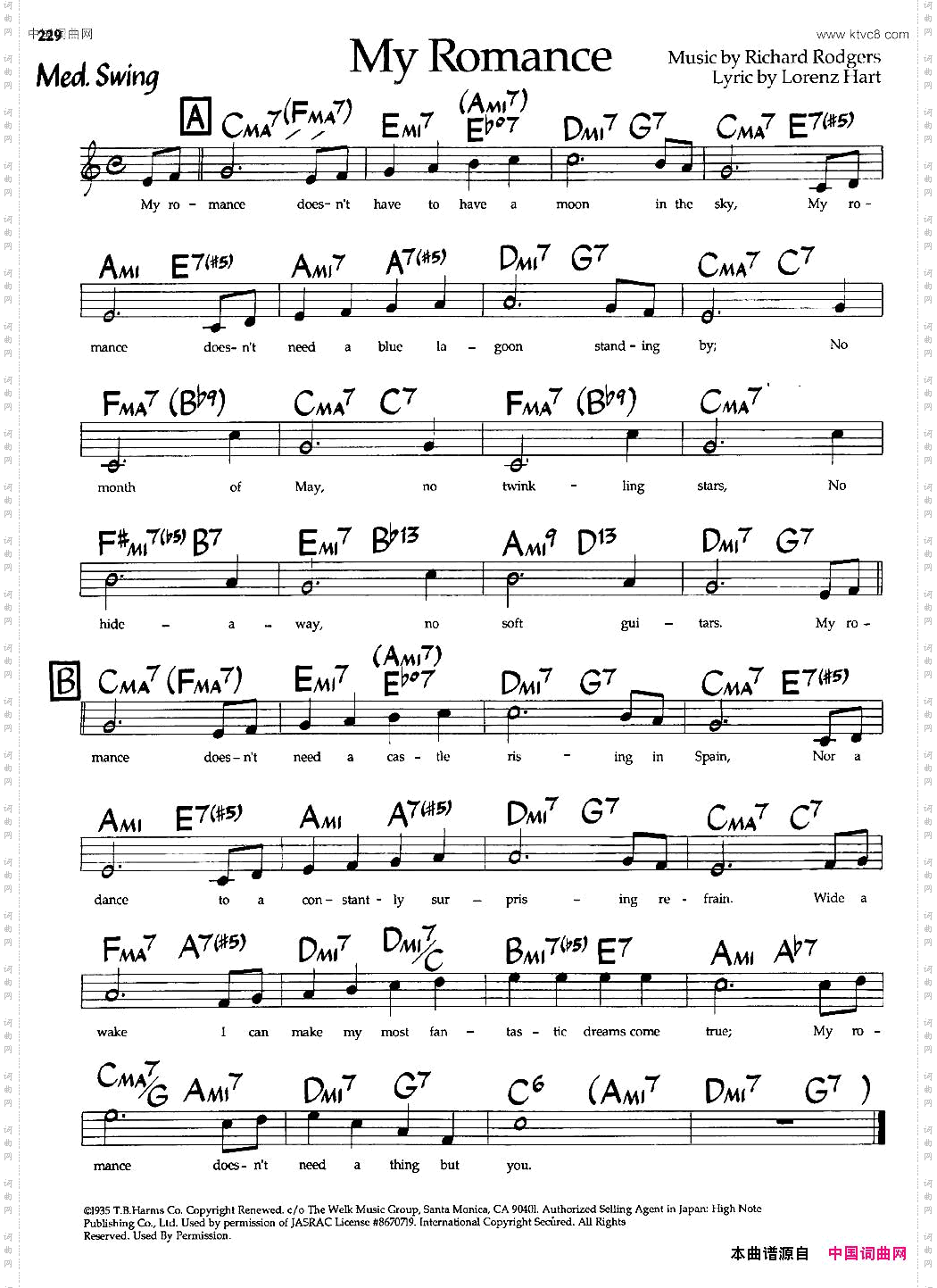 MyRomance爵士钢琴曲