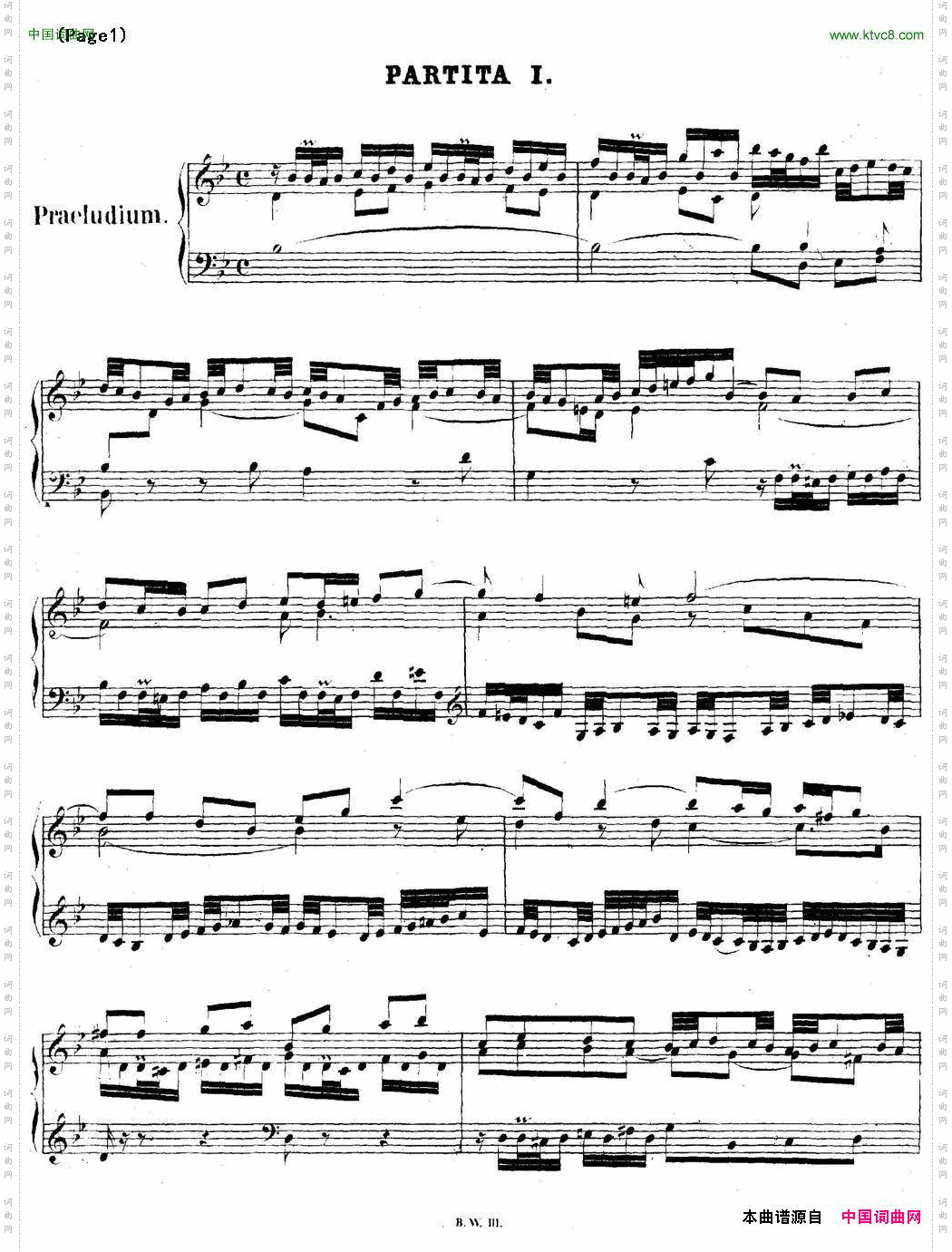 帕蒂塔6首德国组曲No.1降B大调巴赫PartitaB-flatMajorBWV825_帕蒂塔6首德国组曲No.1 降B大调 巴赫 Partita B-flat Major BWV825