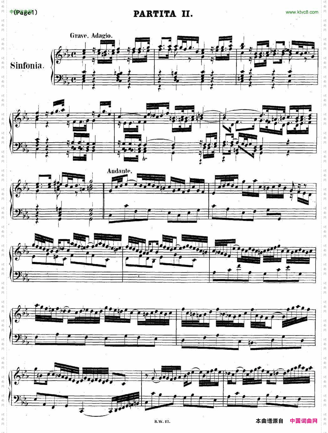 帕蒂塔6首德国组曲No.2c小调巴赫PartitacMinorBWV826_帕蒂塔6首德国组曲No.2 c小调 巴赫 Partita c Minor BWV 826