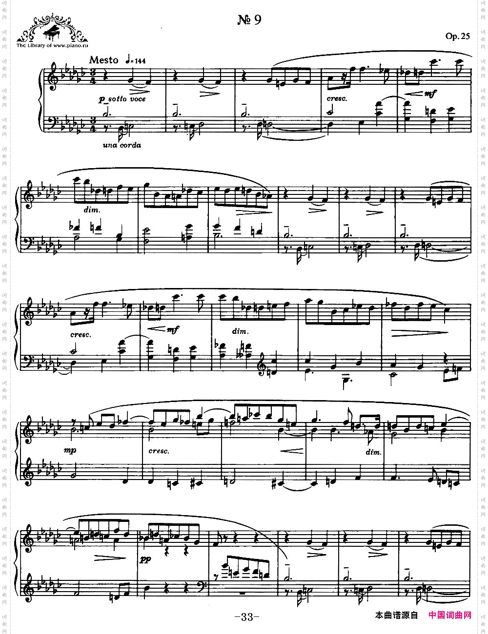 9首玛祖卡舞曲Op.25No.9_9首玛祖卡舞曲 Op.25No.9