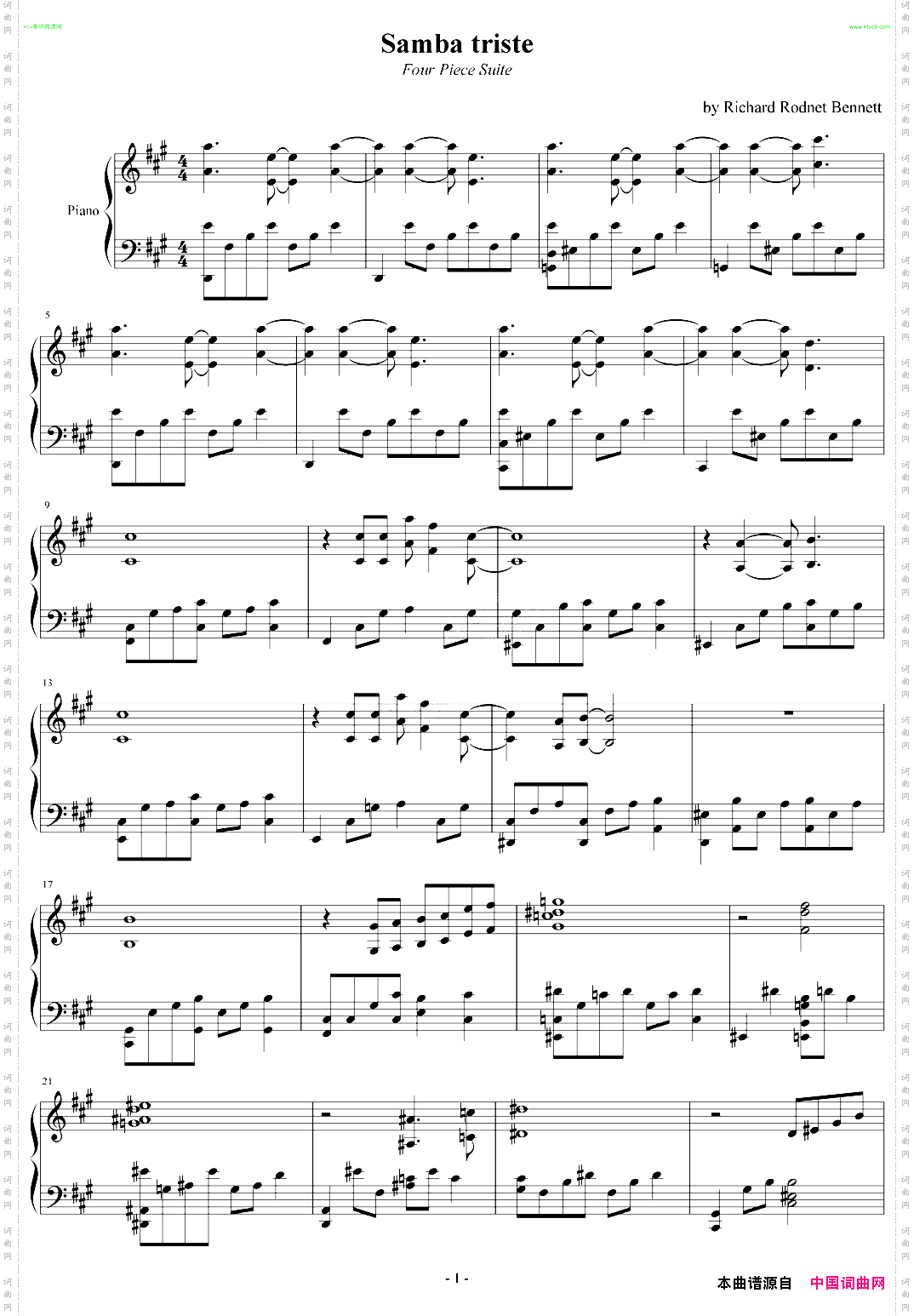 忧郁的桑巴Samba_triste_from_Four_Piece_Suite