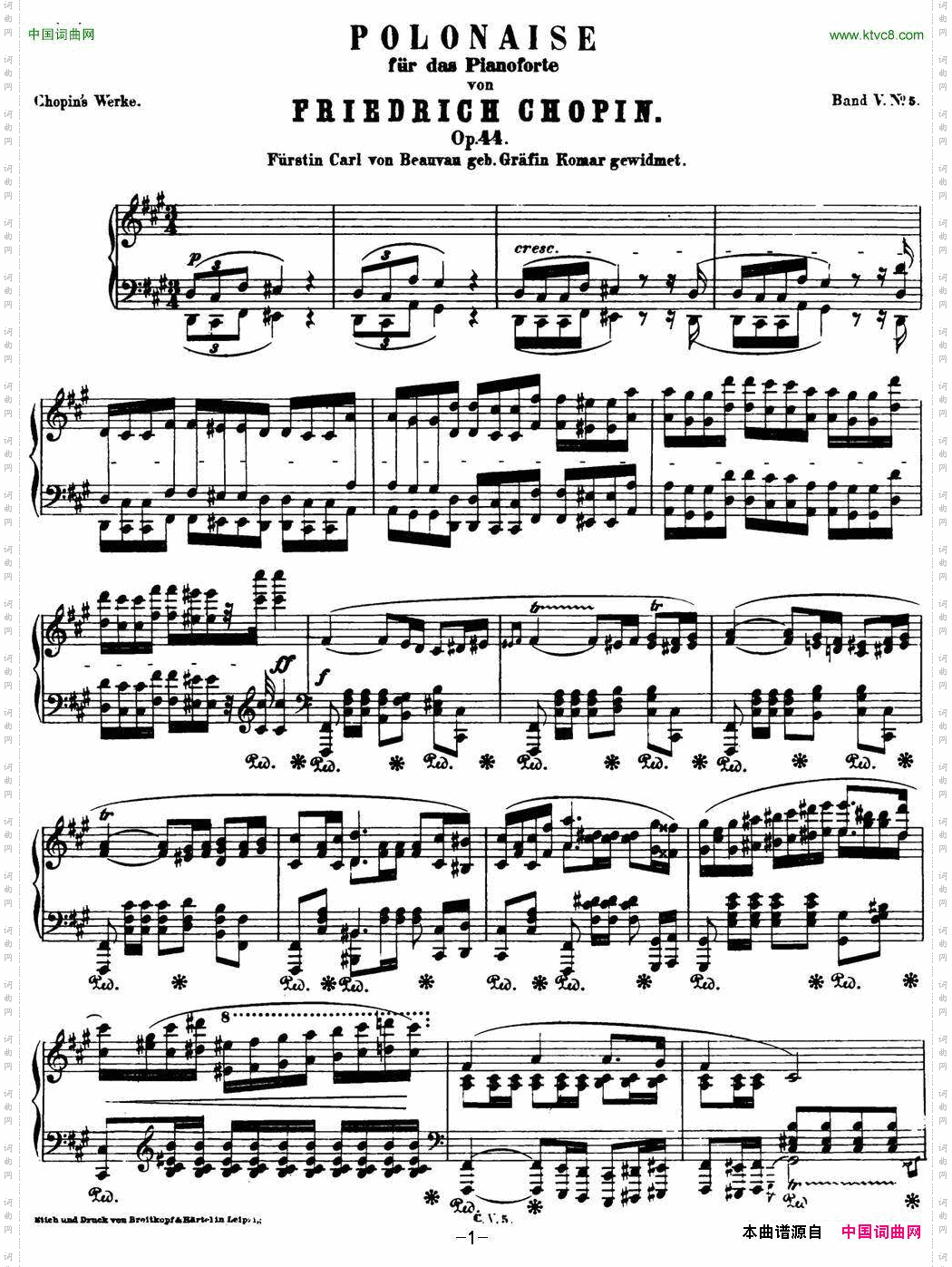 肖邦波兰舞曲Op.44升f小调Polonaise