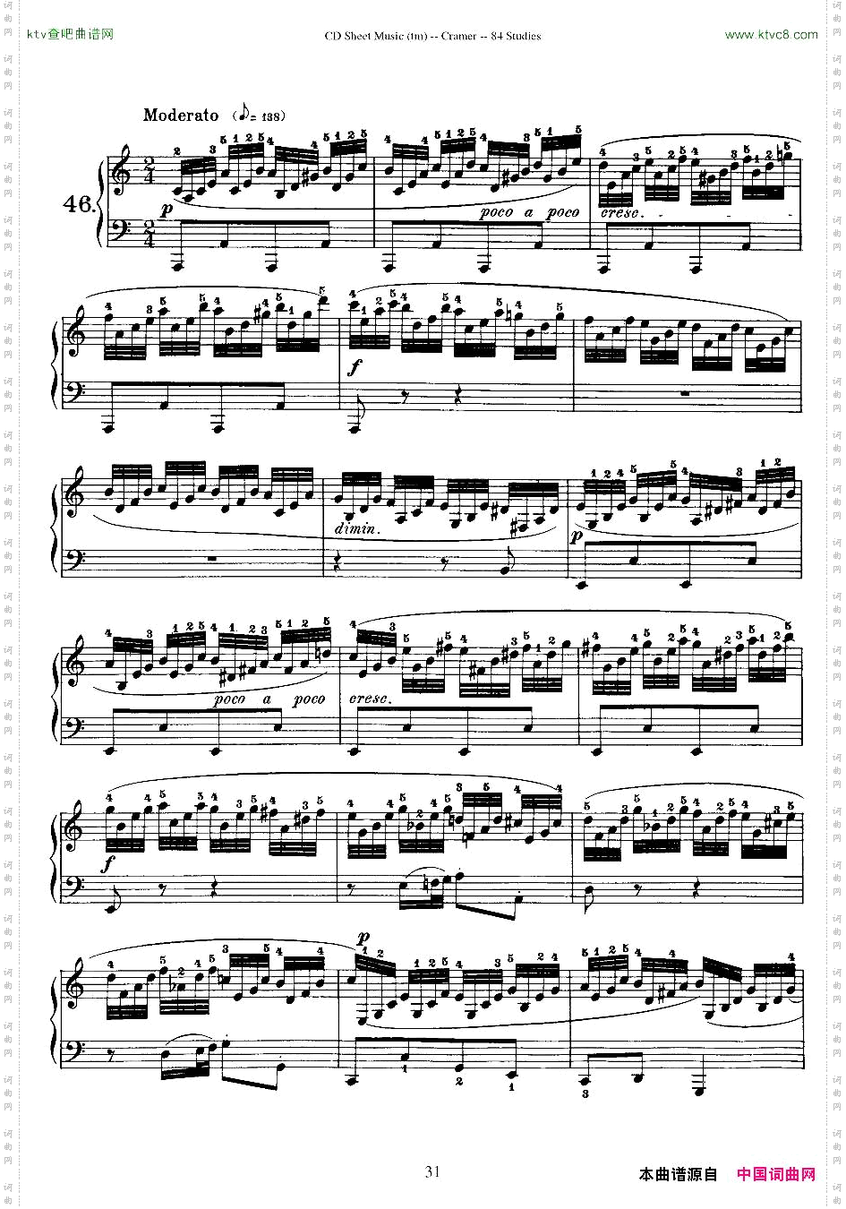 Cramer-84exercices46—50克拉莫84首钢琴练习曲