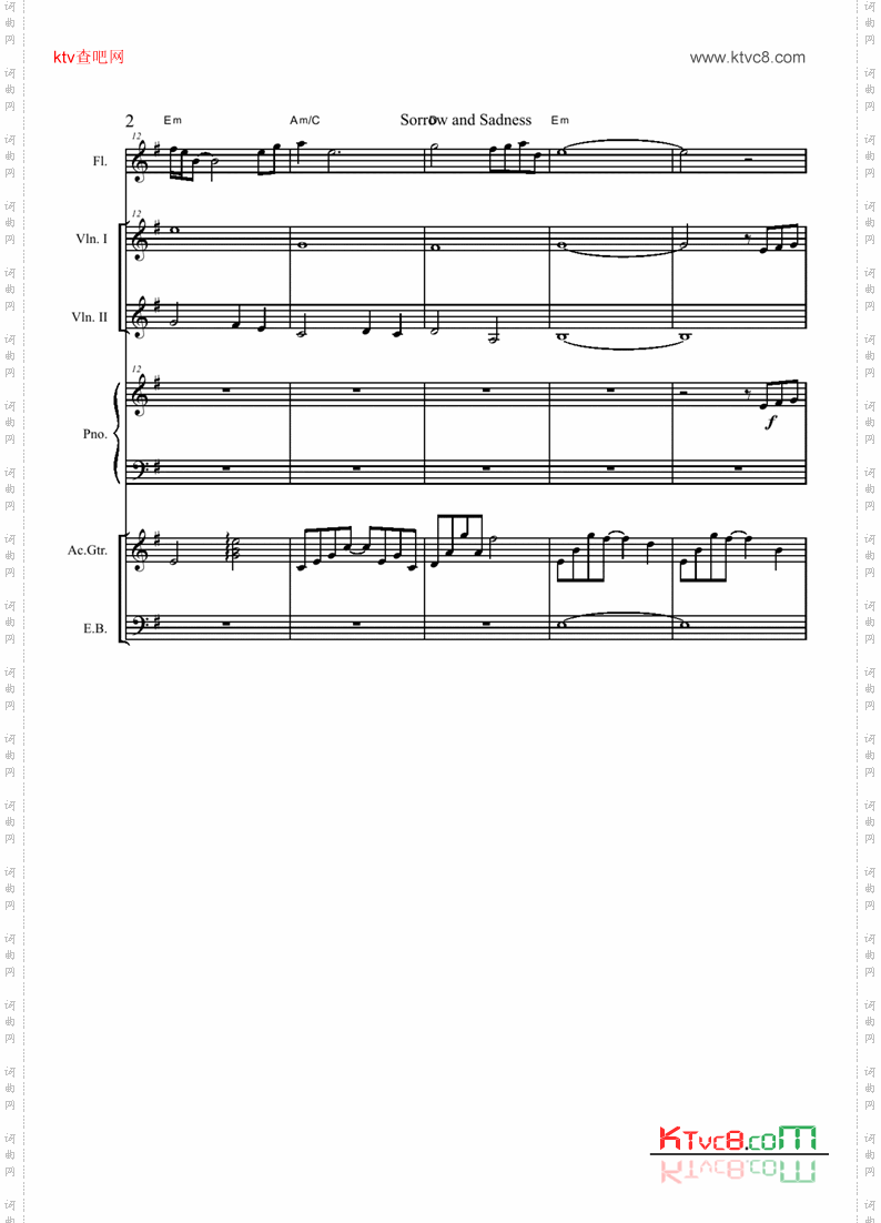 sorrowandsadness总谱